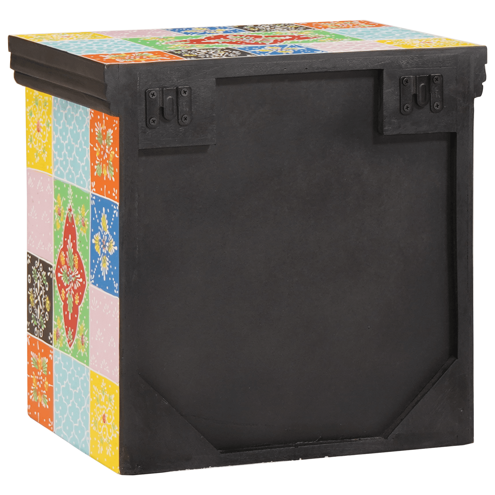 Noptiera Multicolor 40x30x40 cm Lemn Solid Mango — imaginea 4