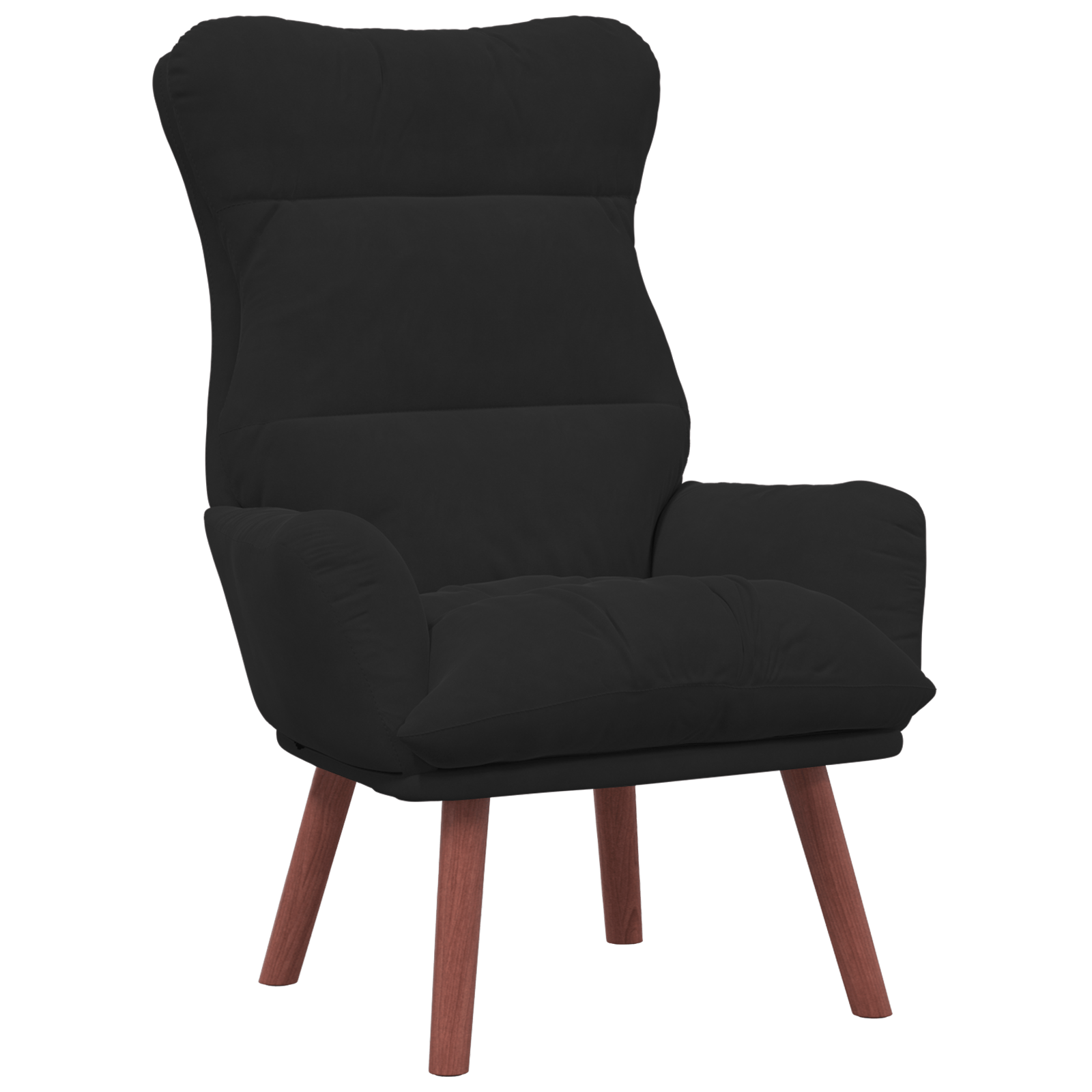 Fotoliu de Relaxare Catifea Neagra — imaginea 2