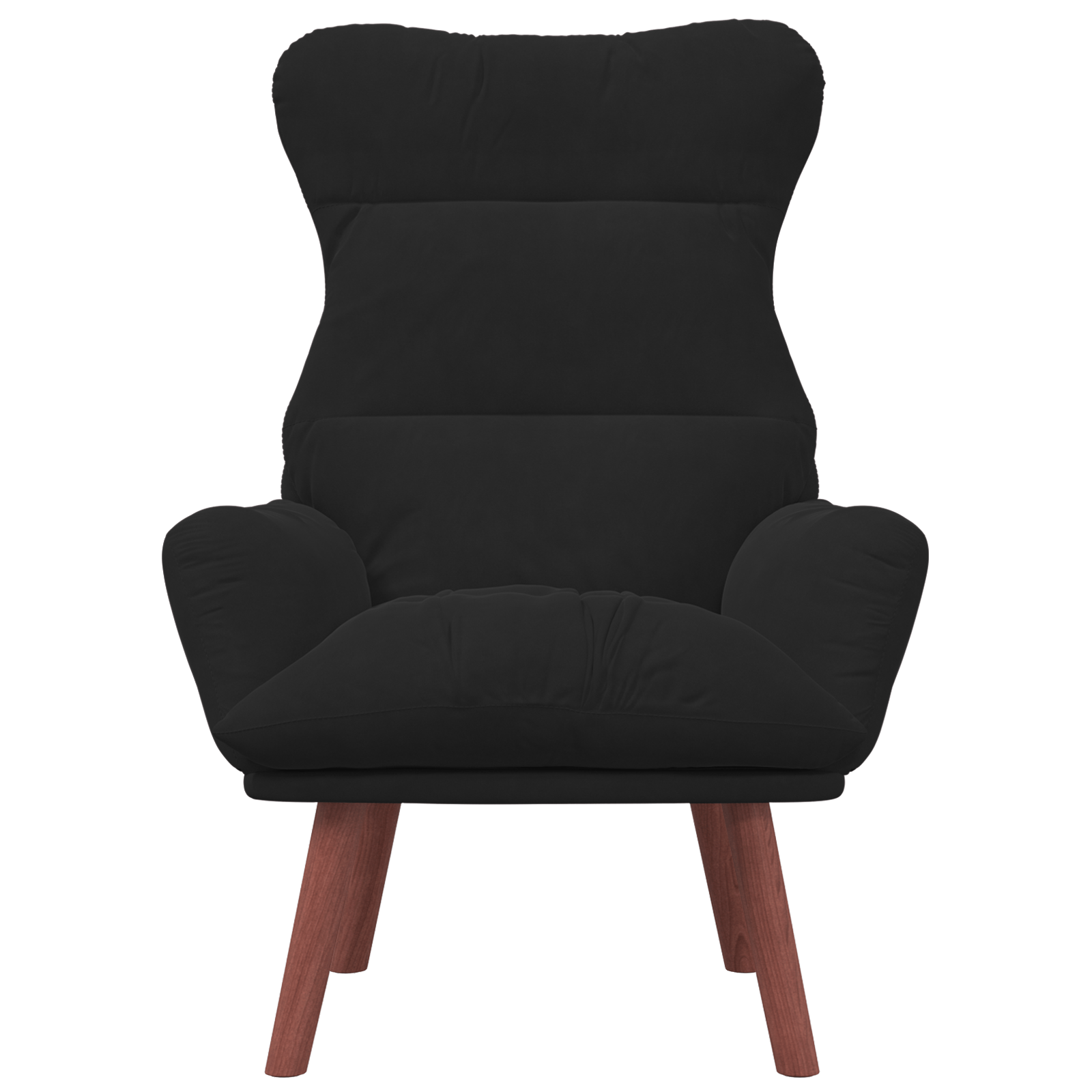 Fotoliu de Relaxare Catifea Neagra — imaginea 4