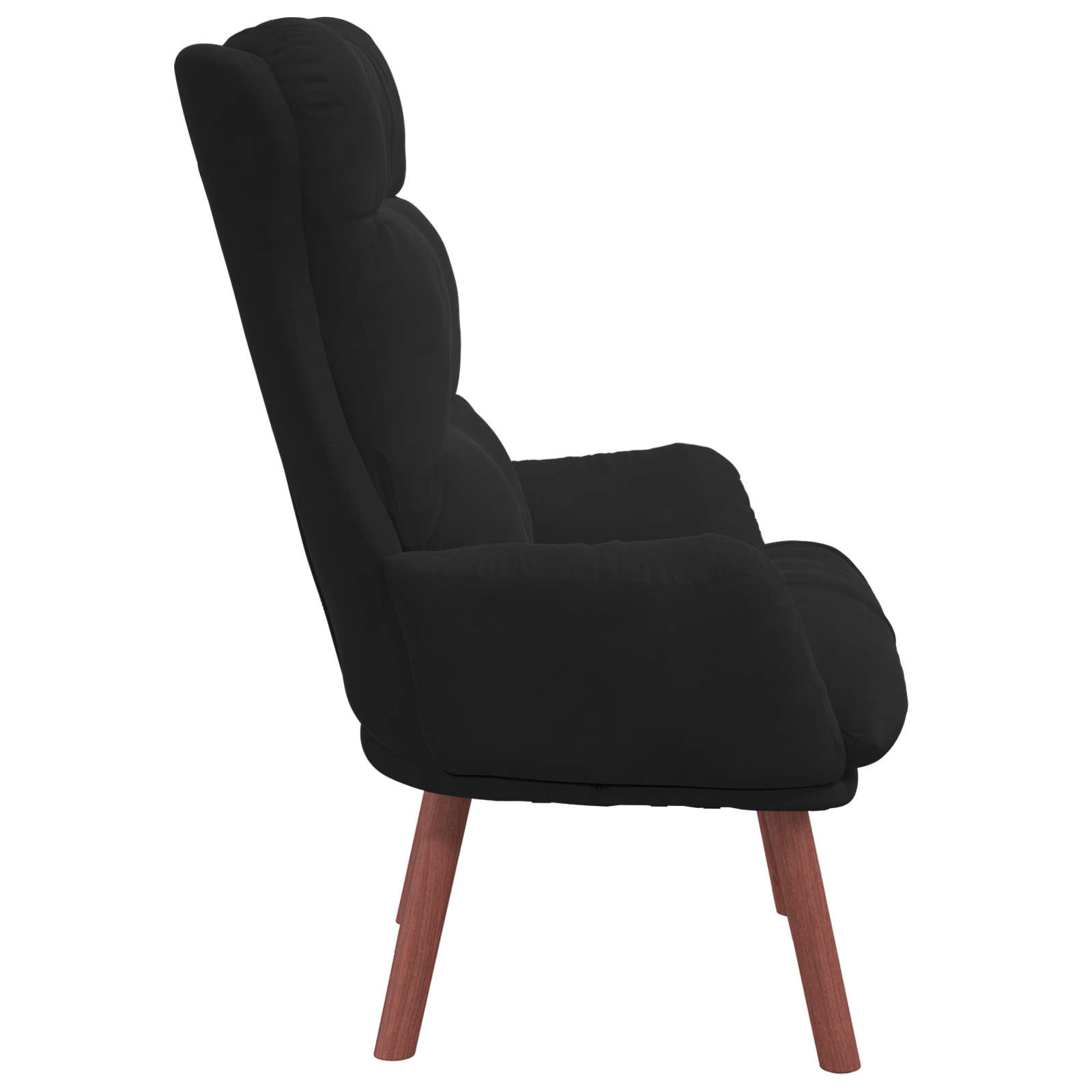 Fotoliu de Relaxare Catifea Neagra — imaginea 5