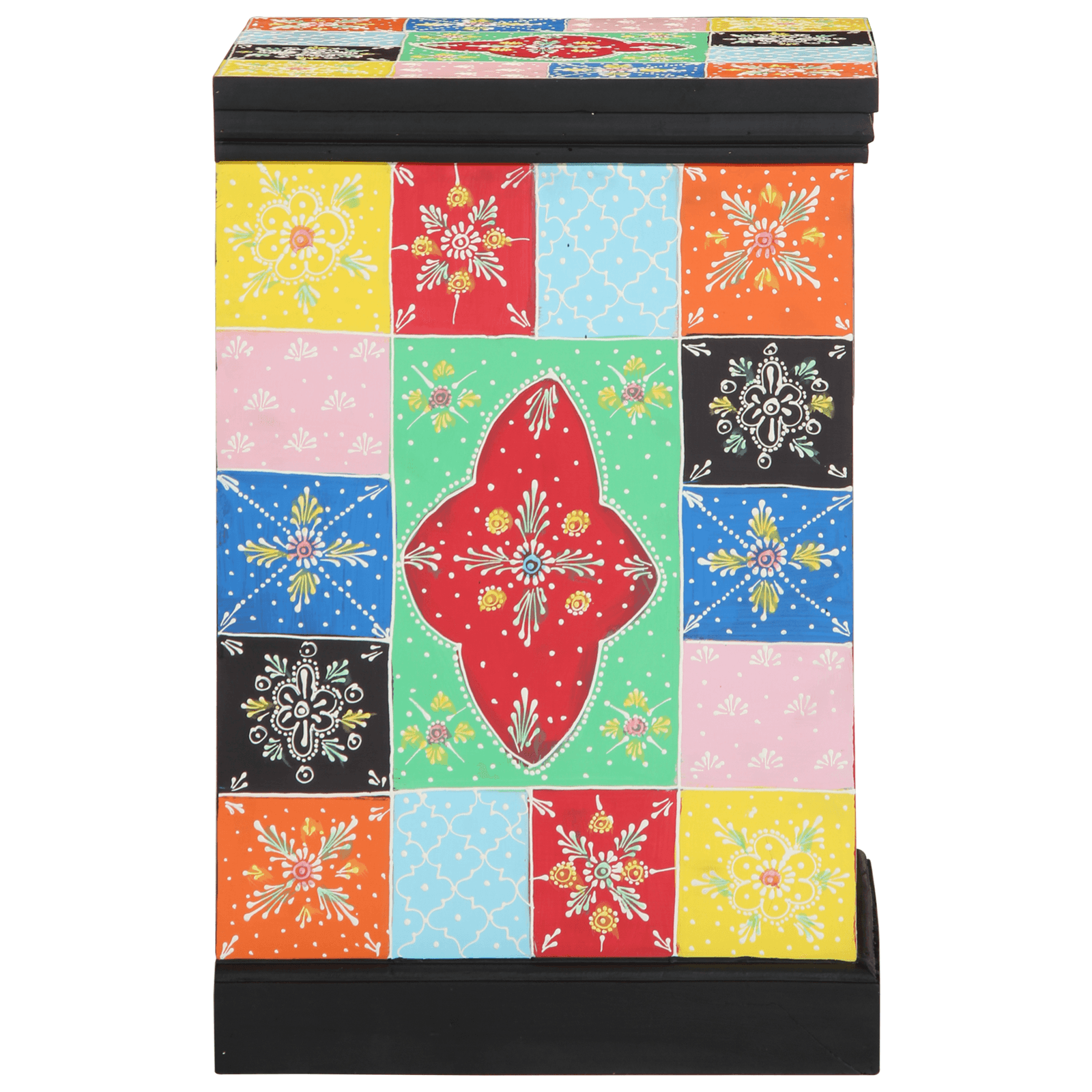 Dulap cu sertar, multicolor, 40x40x60 cm, lemn masiv mango — imaginea 3