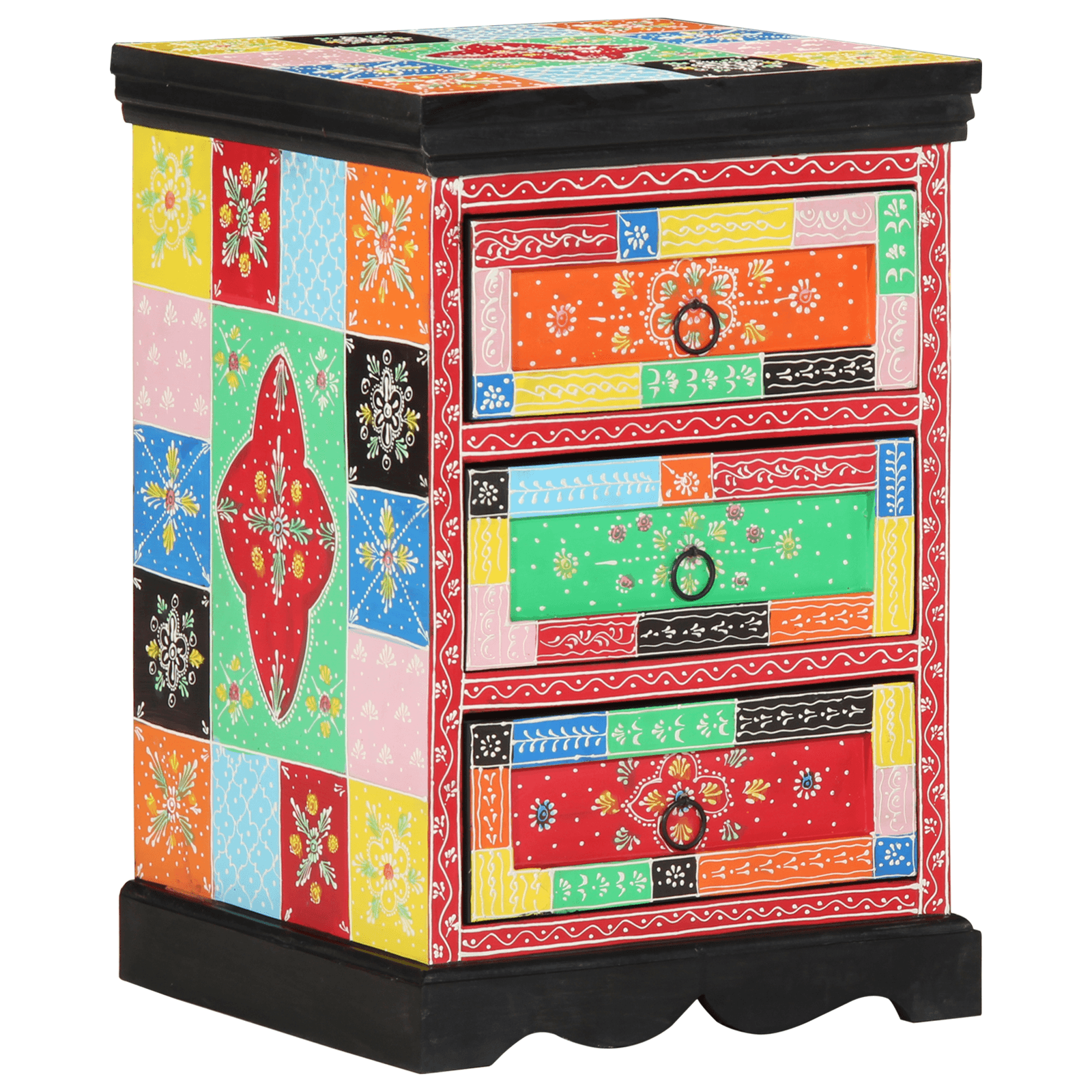 Dulap cu sertar, multicolor, 40x40x60 cm, lemn masiv mango — imaginea 6