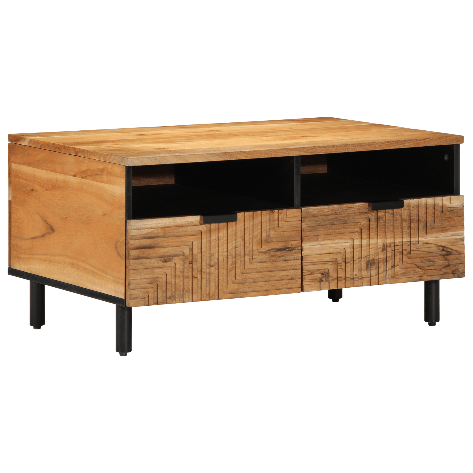 Masa de cafea, 80x54x40 cm, lemn masiv acacia — imaginea 2