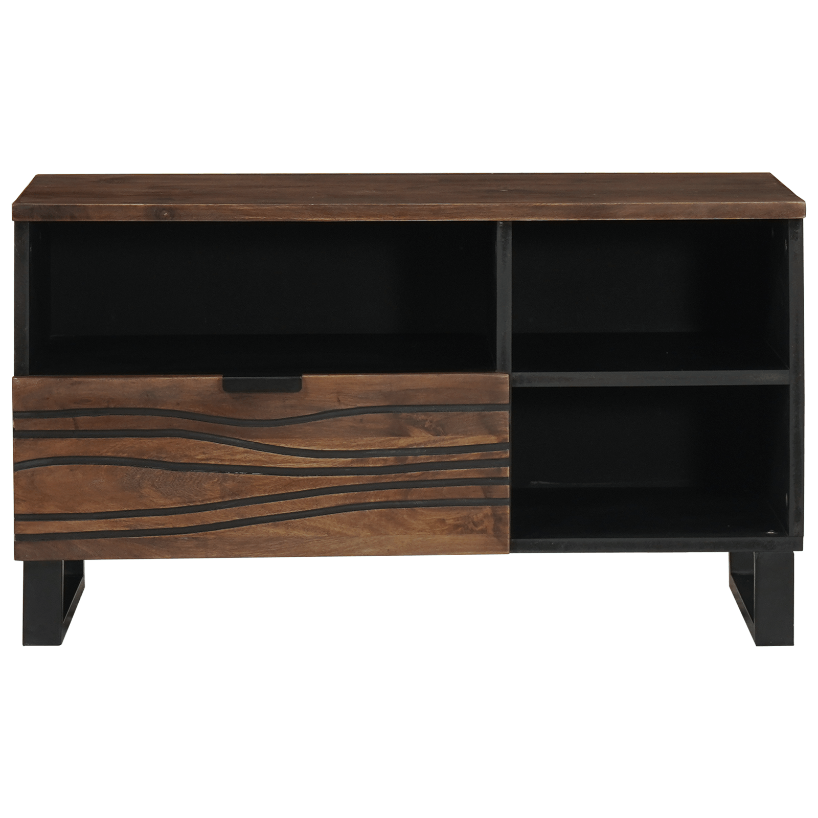 Cabinet TV 80x33.5x46 cm Lemn Masiv din Nuc si Lemn Stratificat — imaginea 3