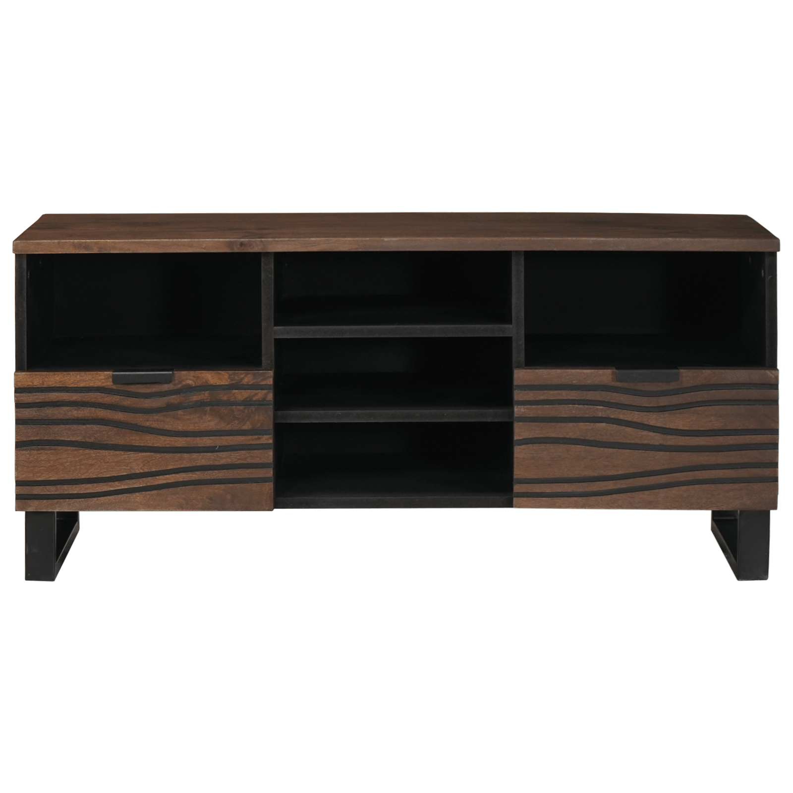 Cabinet TV 100x33.5x46 cm Lemn Solid Mangou si Lemn Prelucrat — imaginea 3