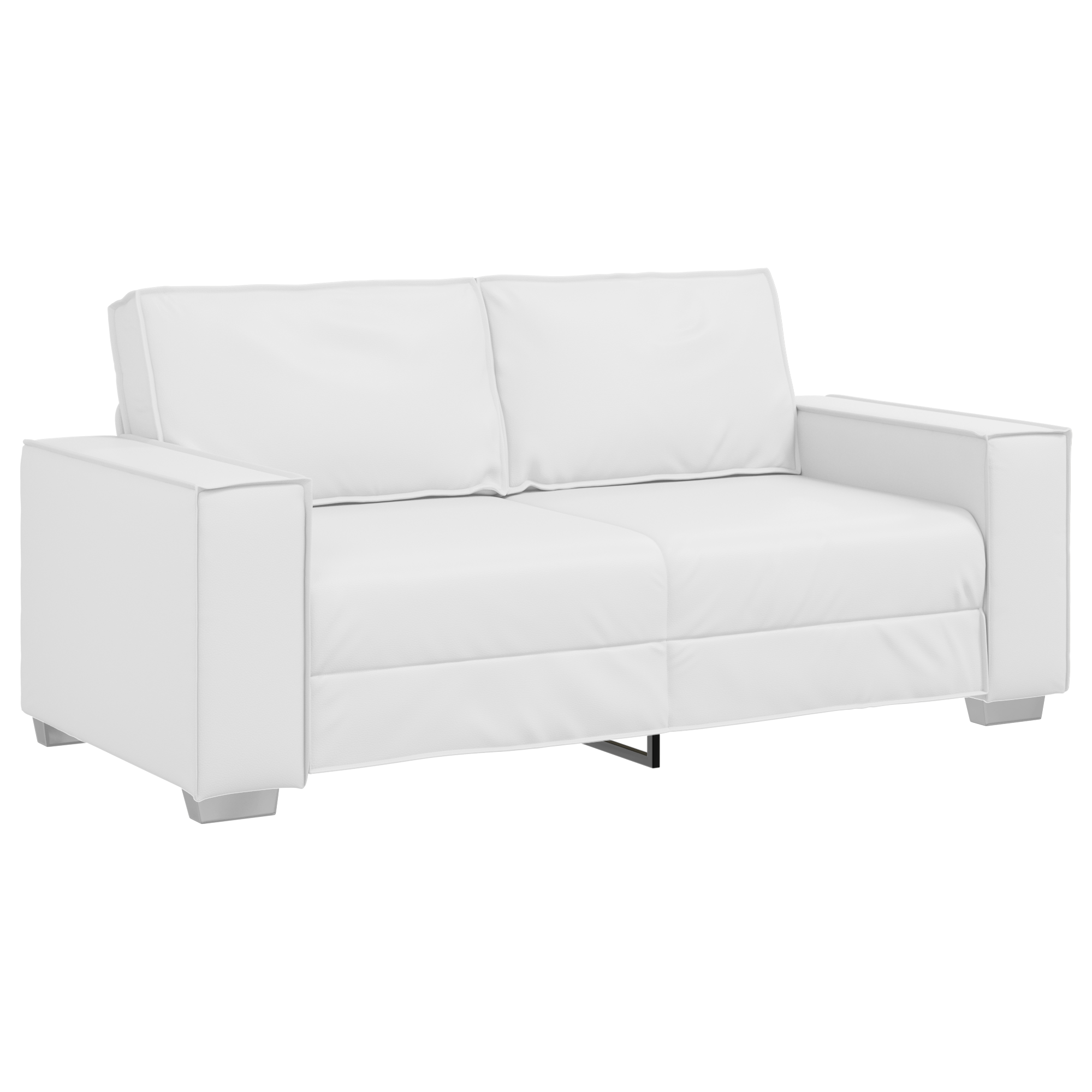 Canapa loveseat Alb 140 cm din piele sintetica — imaginea 2
