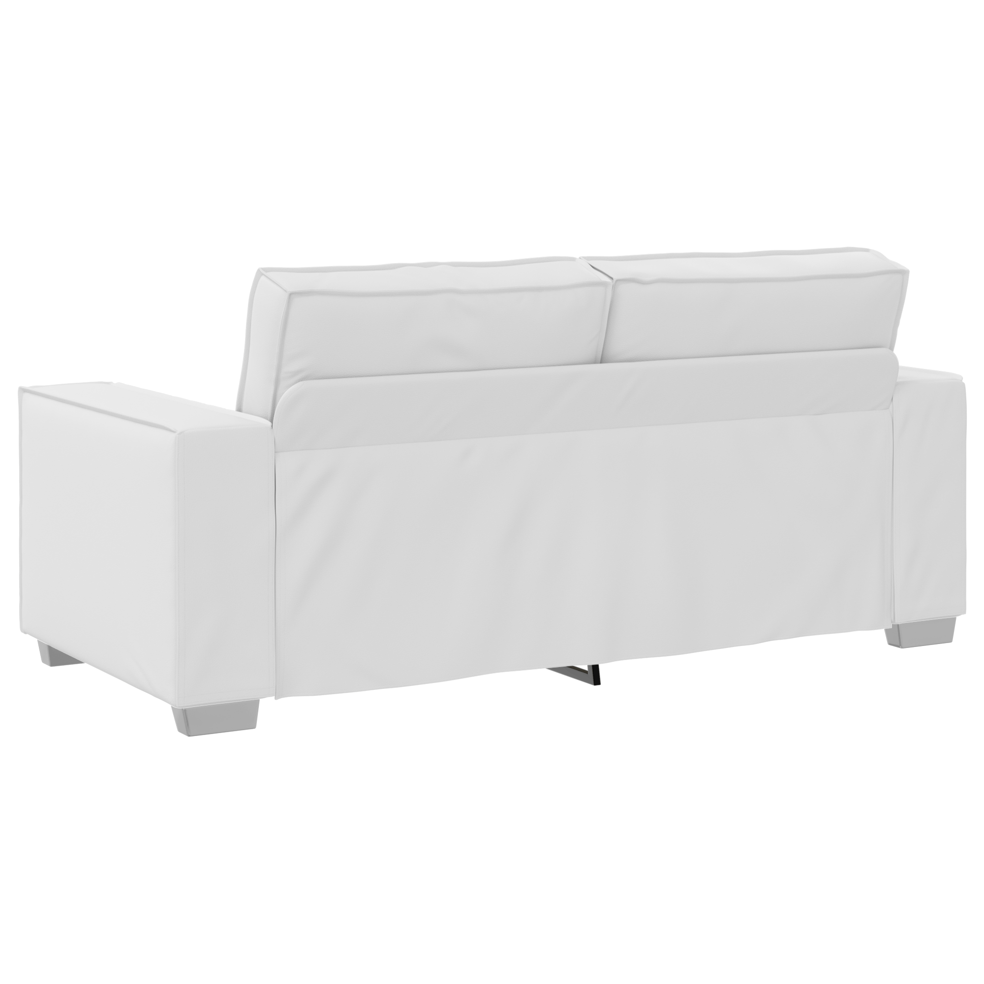 Canapa loveseat Alb 140 cm din piele sintetica — imaginea 4