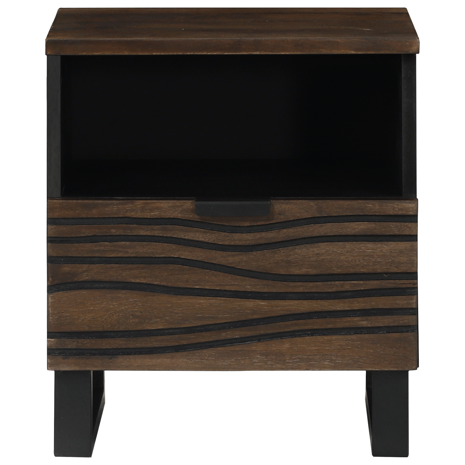 Noptiera 40x33x46 cm Lemn masiv de nuc — imaginea 3