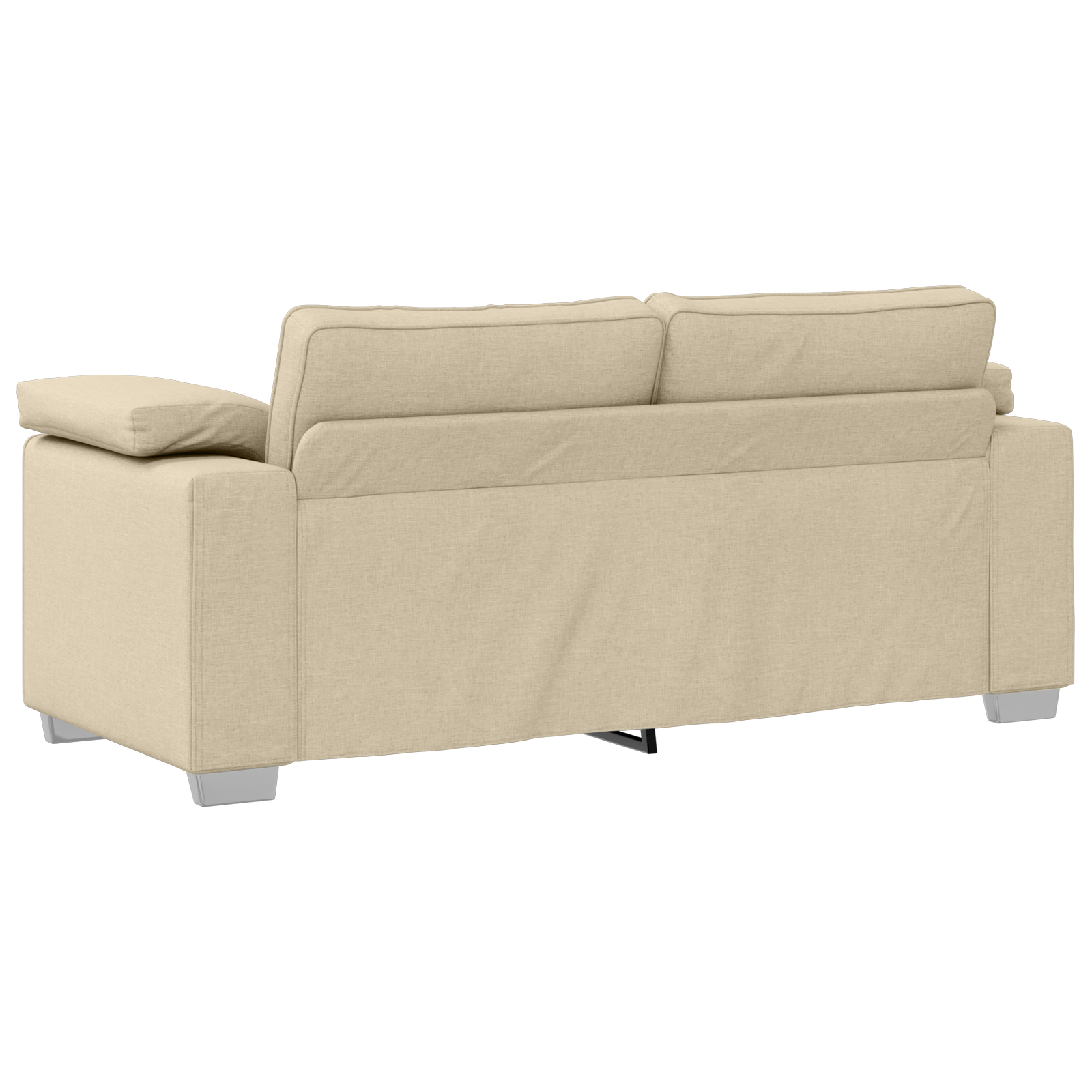 Canapea Loveseat Crem 140 cm Textil — imaginea 4