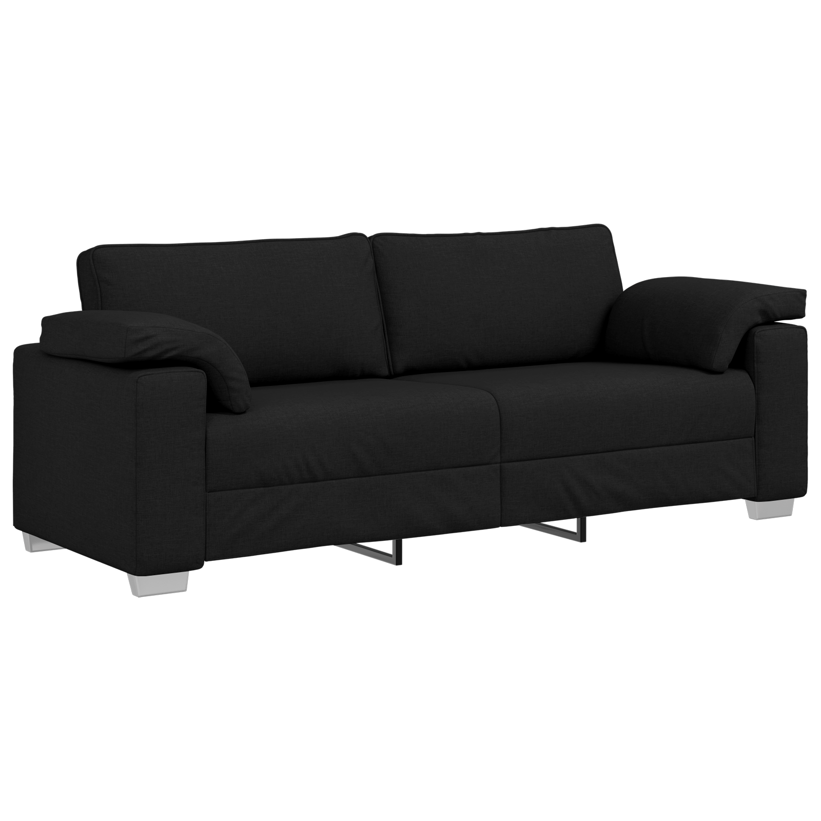 Canapea de 3 persoane, negru, 178 cm, textil — imaginea 2