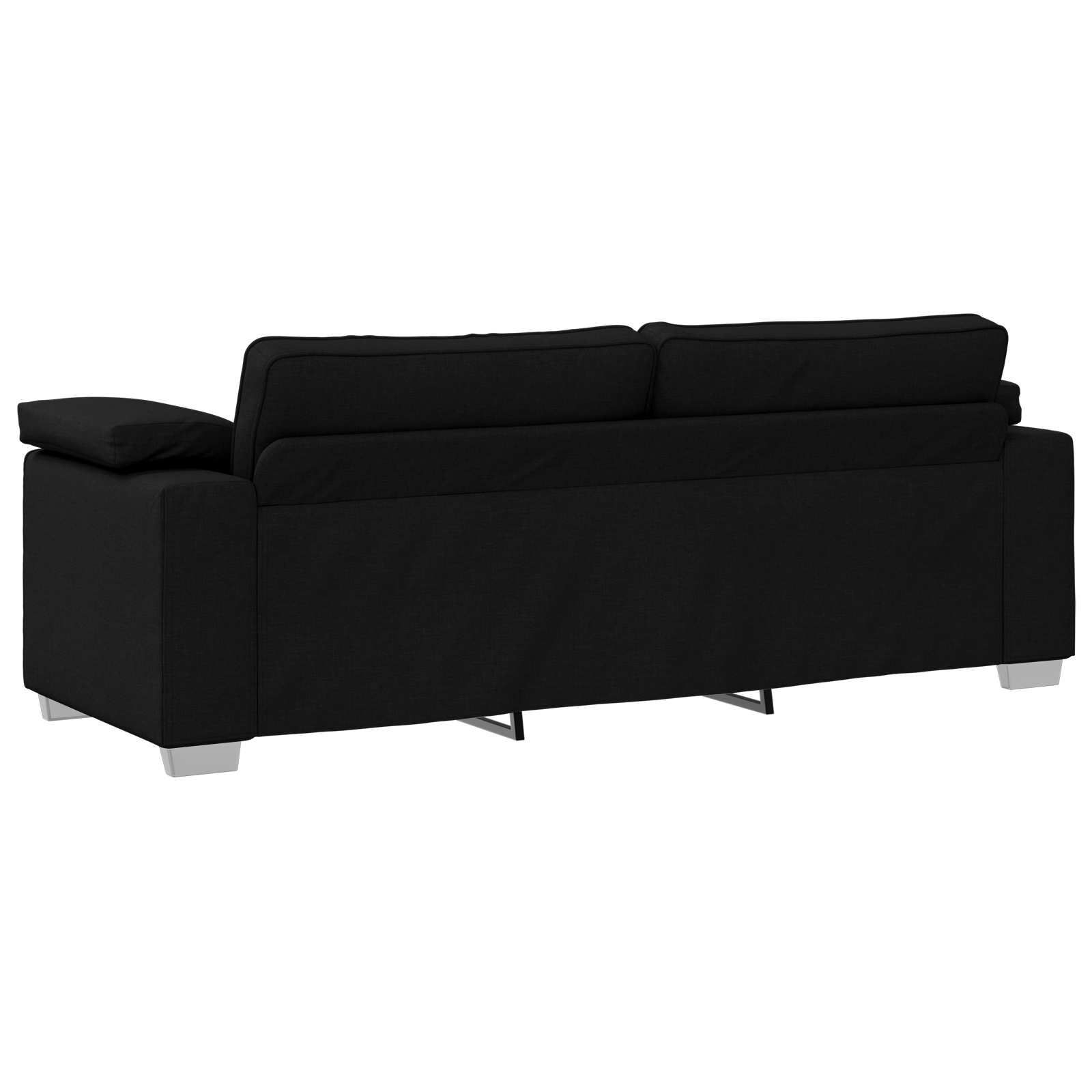 Canapea de 3 persoane, negru, 178 cm, textil — imaginea 4
