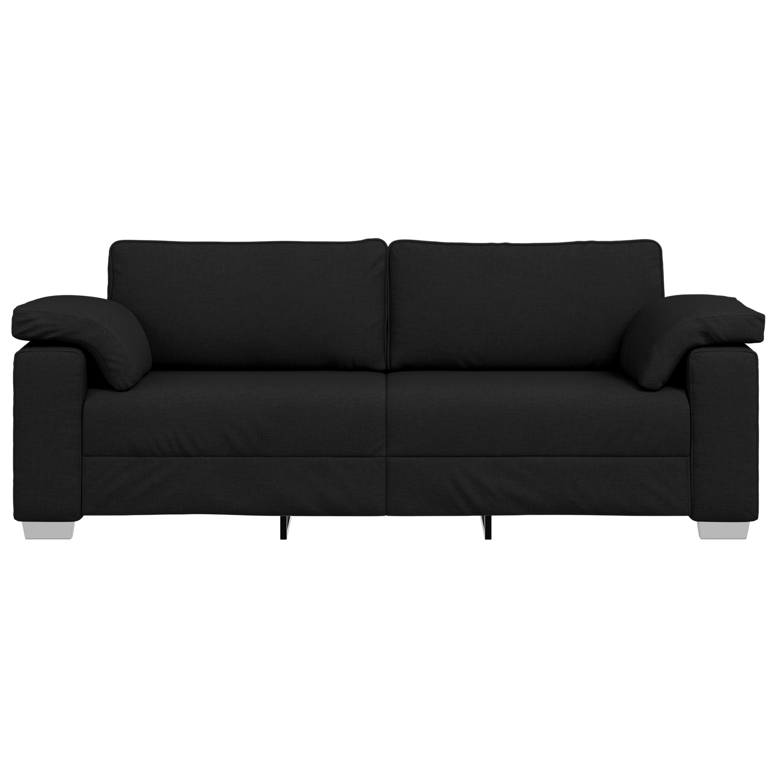 Canapea de 3 persoane, negru, 178 cm, textil — imaginea 5