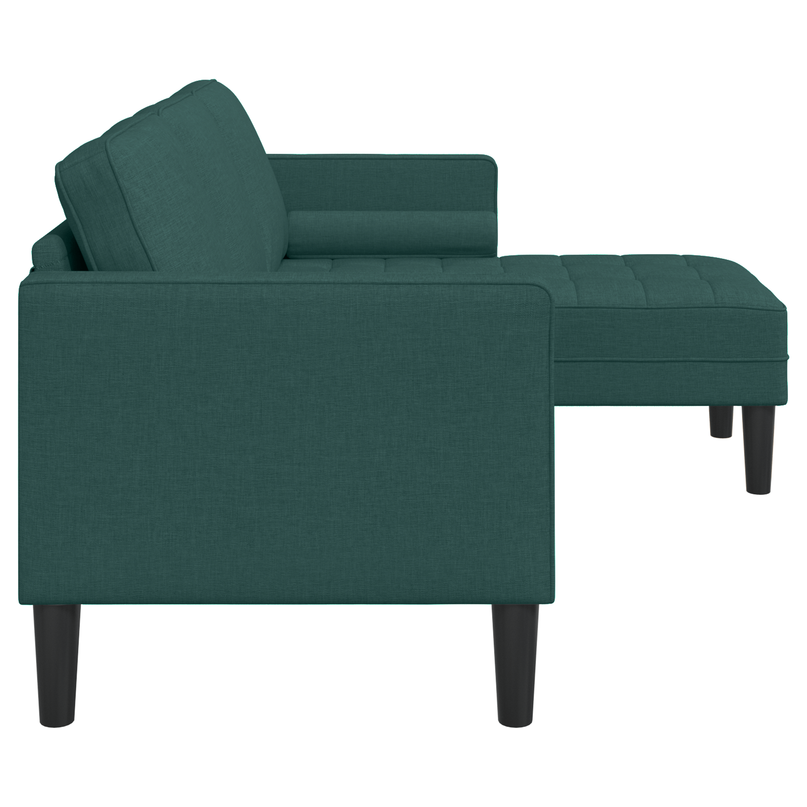 Canapea forma L, 3 locuri, verde inchis, 160 cm, textil — imaginea 6