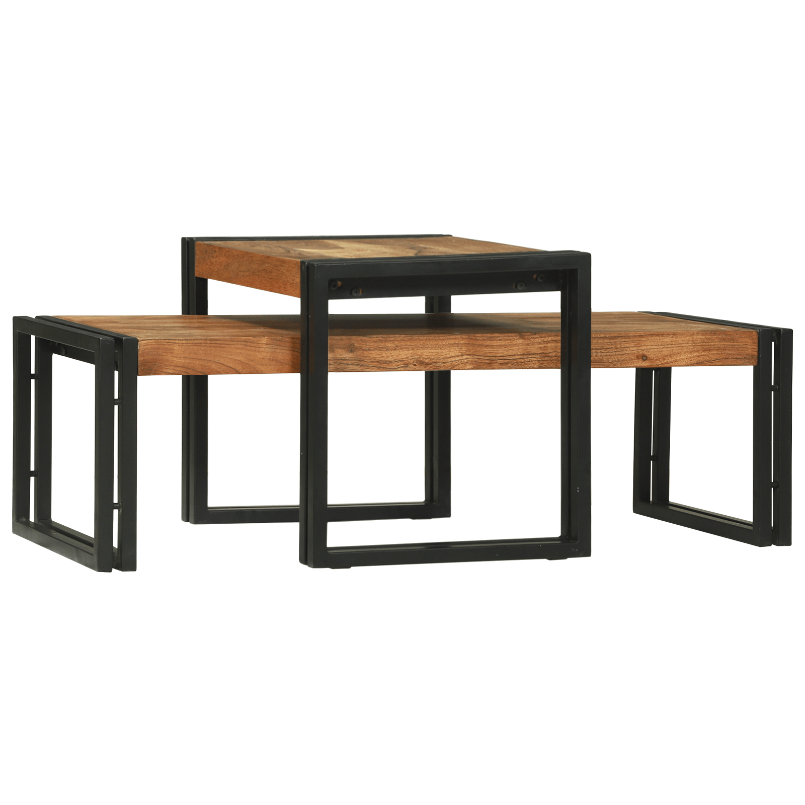 Set de mese de cafea 2 Piese Lemn Masiv de Acacia — imaginea 6
