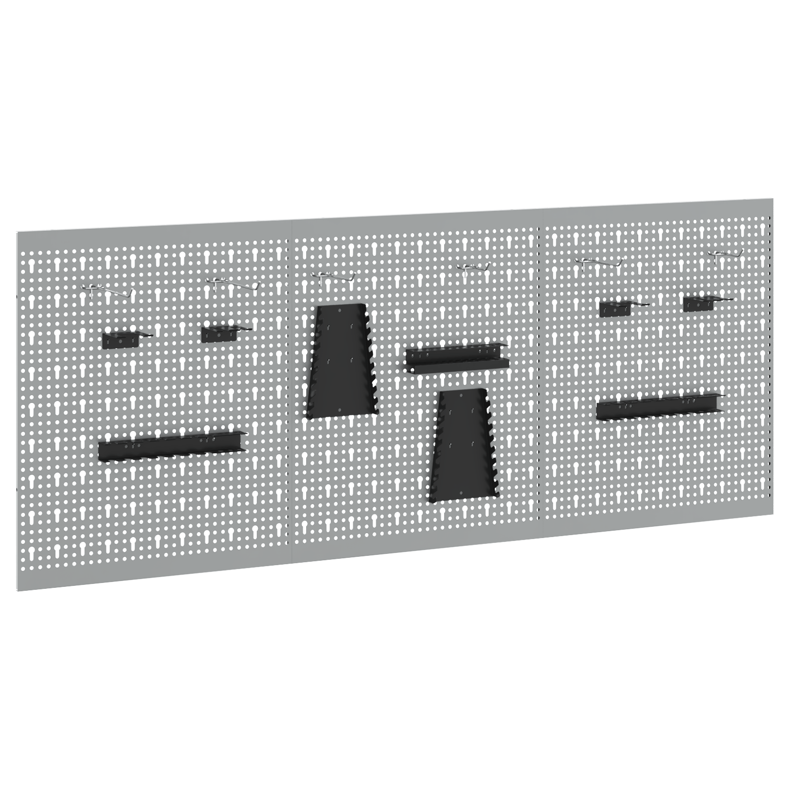 Placi de Agatat - Pachet de 3 cu 15 accesorii, Gri, 50x60 cm, Otel — imaginea 2