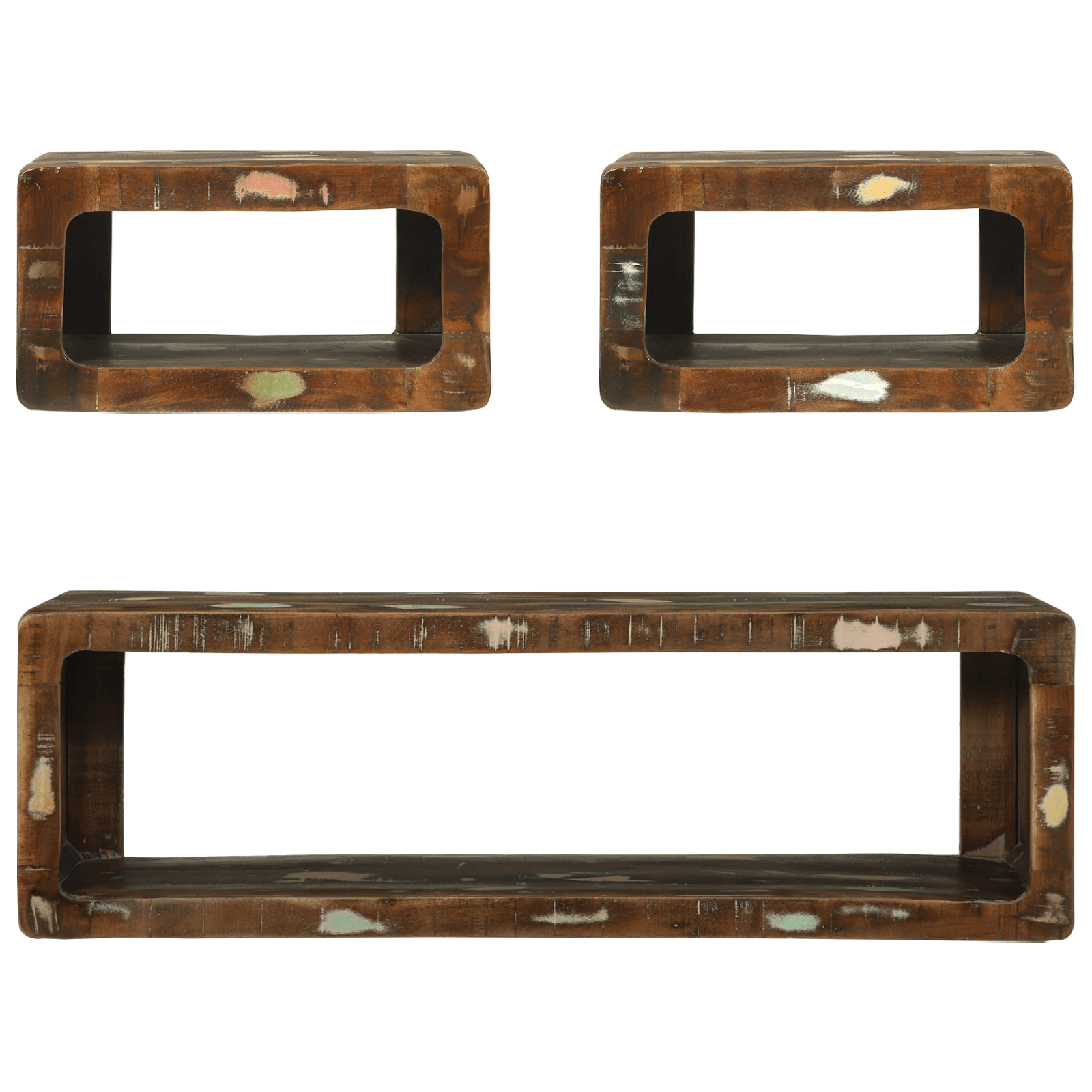 Set cabinet TV 3 piese Multicolor Lemn masiv Reciclat — imaginea 5