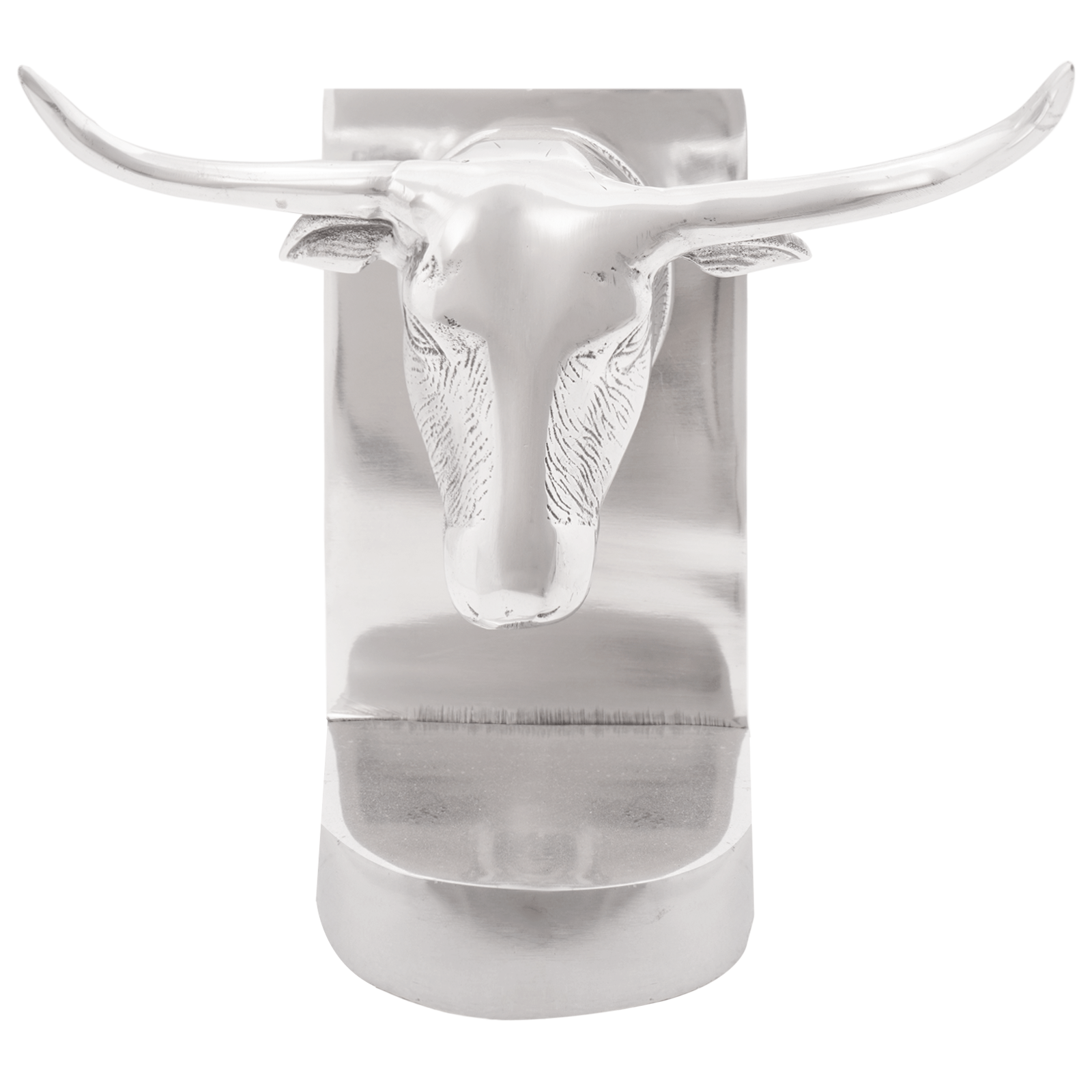 Suporturi carti 2 buc., argintiu, 21,5x15,5x20 cm, aluminiu, taur — imaginea 3