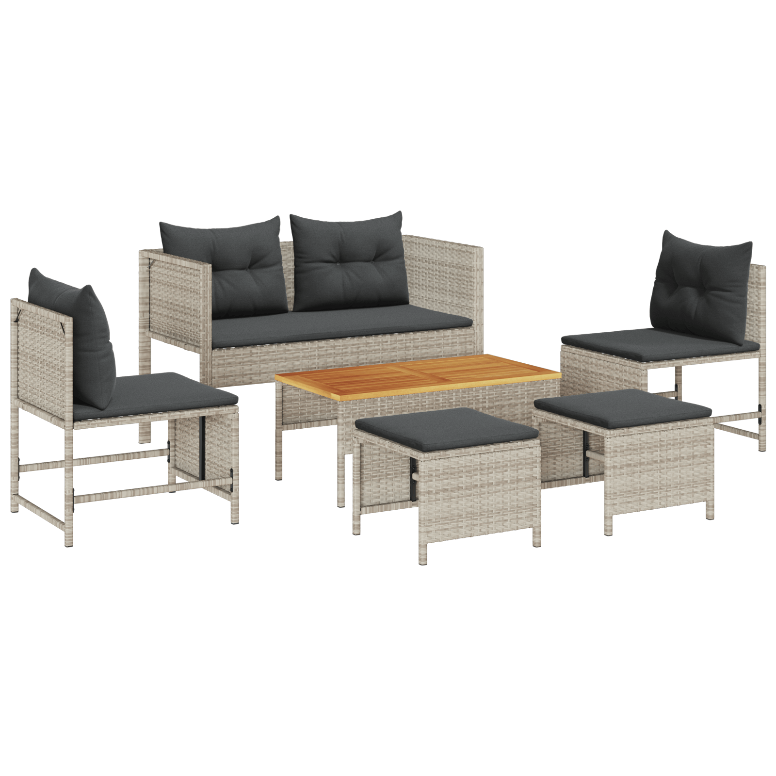 Set canapea exterioara Gri deschis si gri inchis — imaginea 2