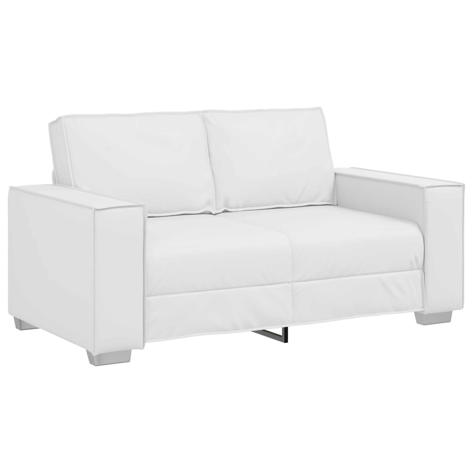 Canapea Loveseat Alb 120 cm Piele sintetica — imaginea 2