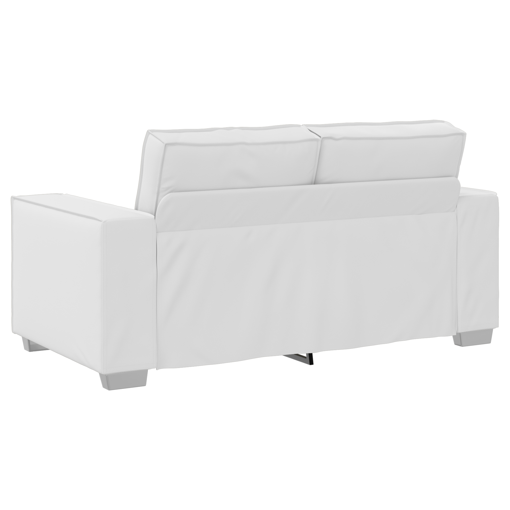 Canapea Loveseat Alb 120 cm Piele sintetica — imaginea 4