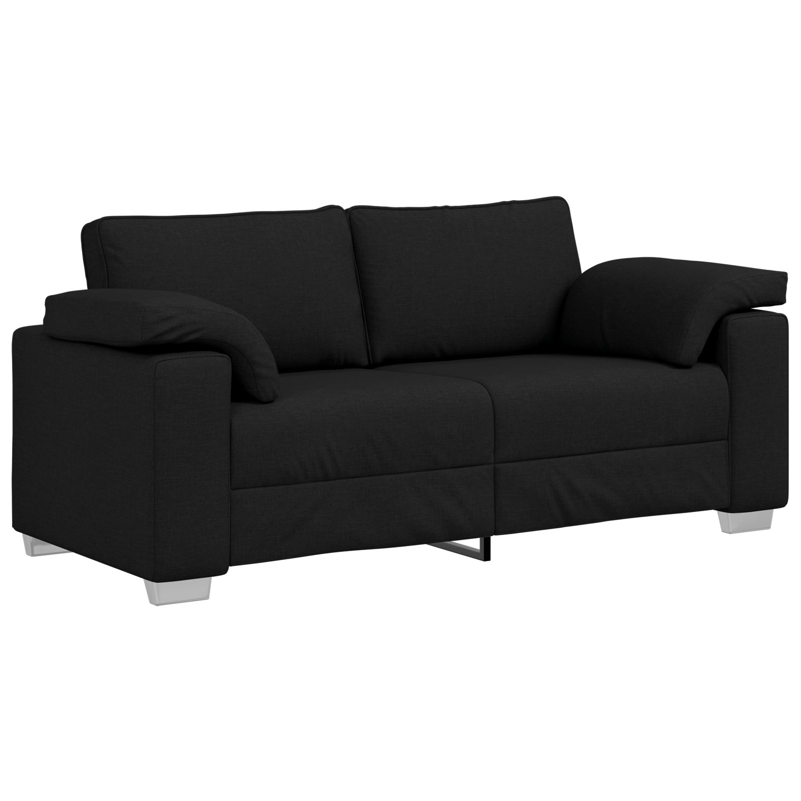 Canapea dubla, negru, 140 cm, textil — imaginea 2