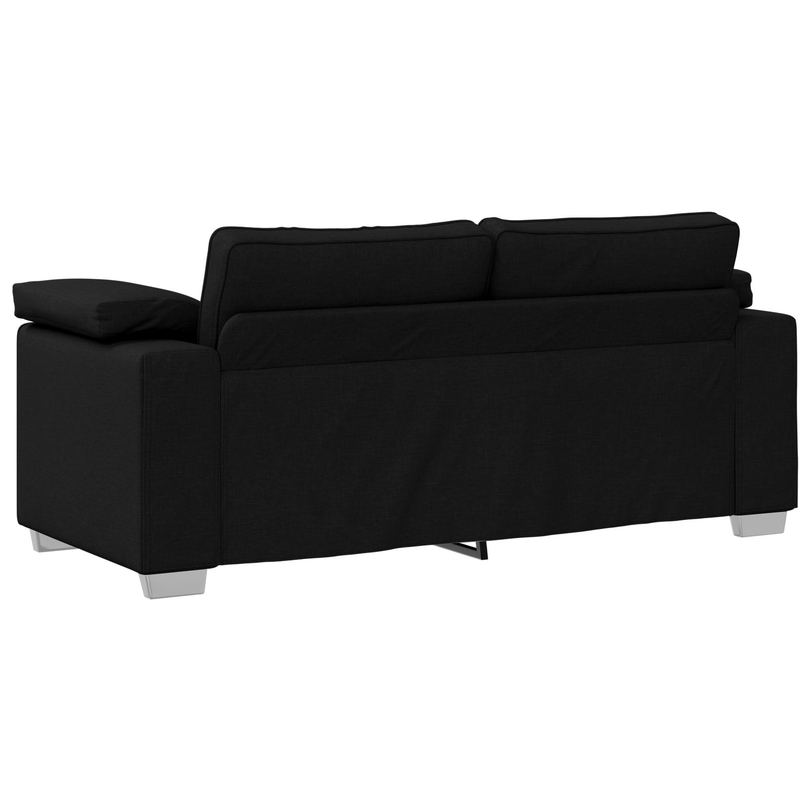 Canapea dubla, negru, 140 cm, textil — imaginea 4