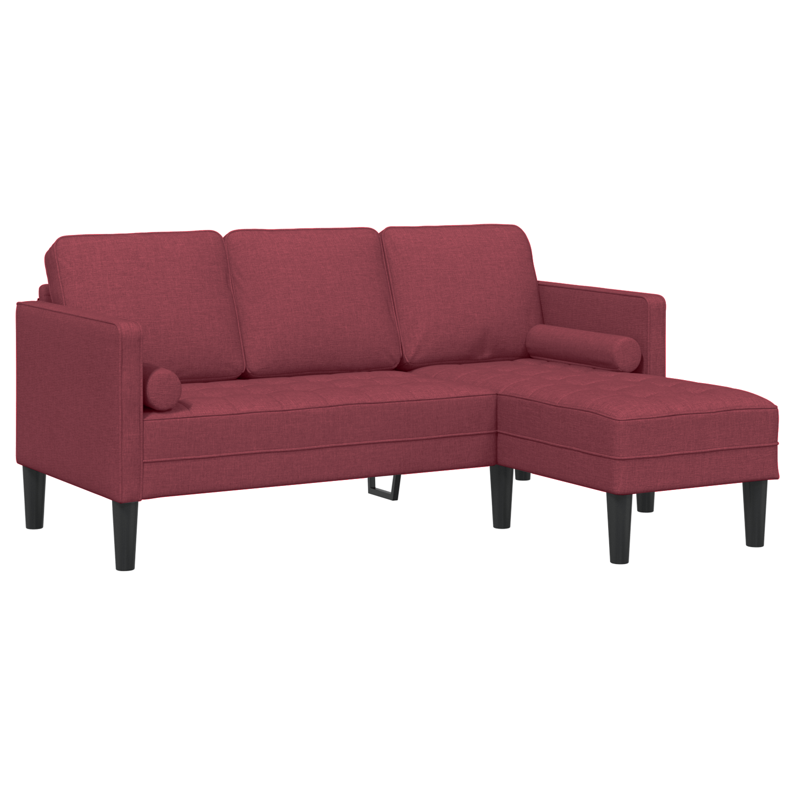 Canapea forma L, 3 locuri, bordo, 160 cm, textil — imaginea 2