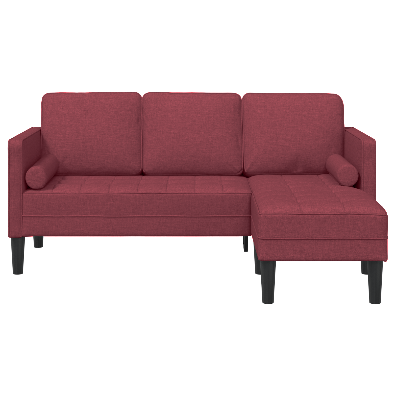 Canapea forma L, 3 locuri, bordo, 160 cm, textil — imaginea 5
