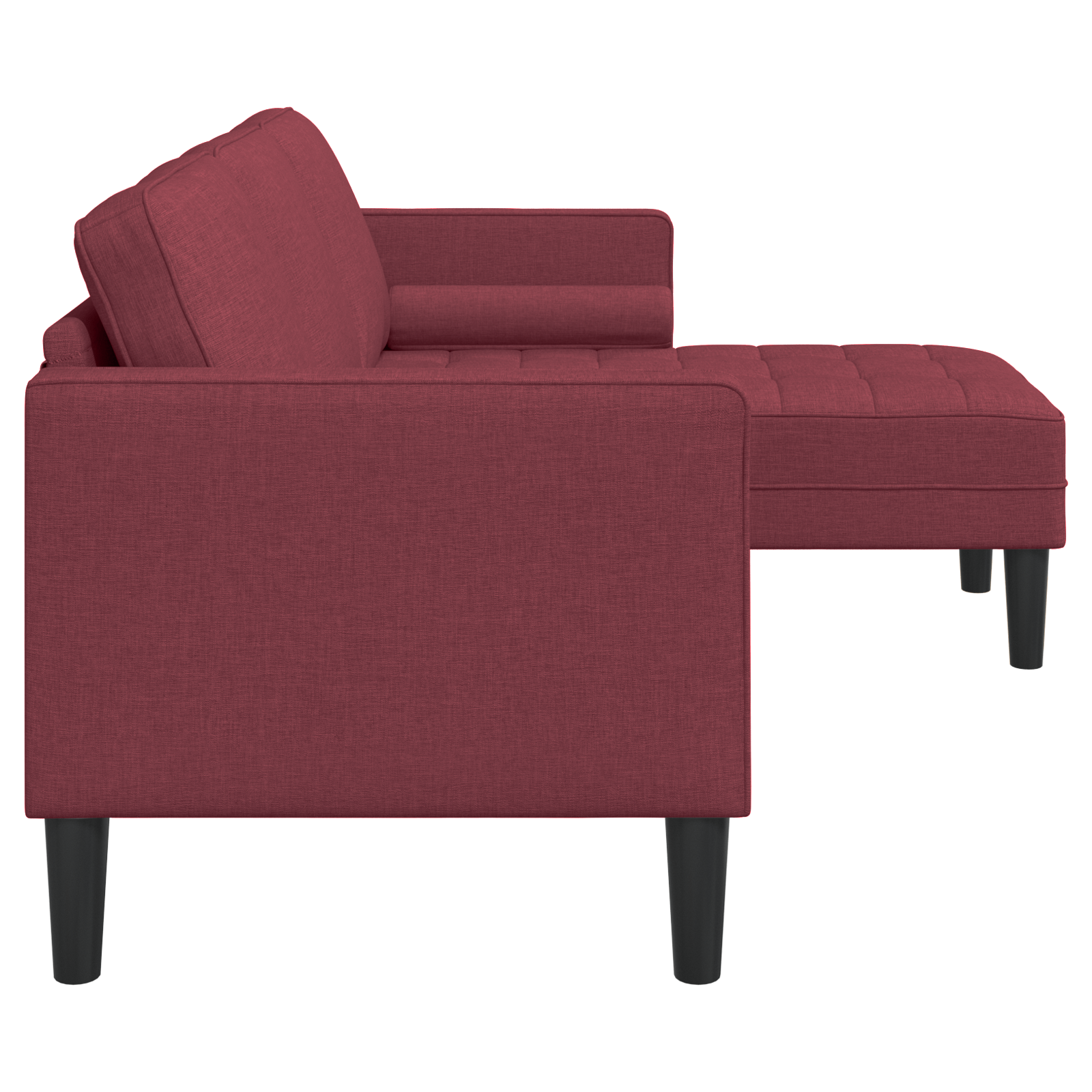 Canapea forma L, 3 locuri, bordo, 160 cm, textil — imaginea 6