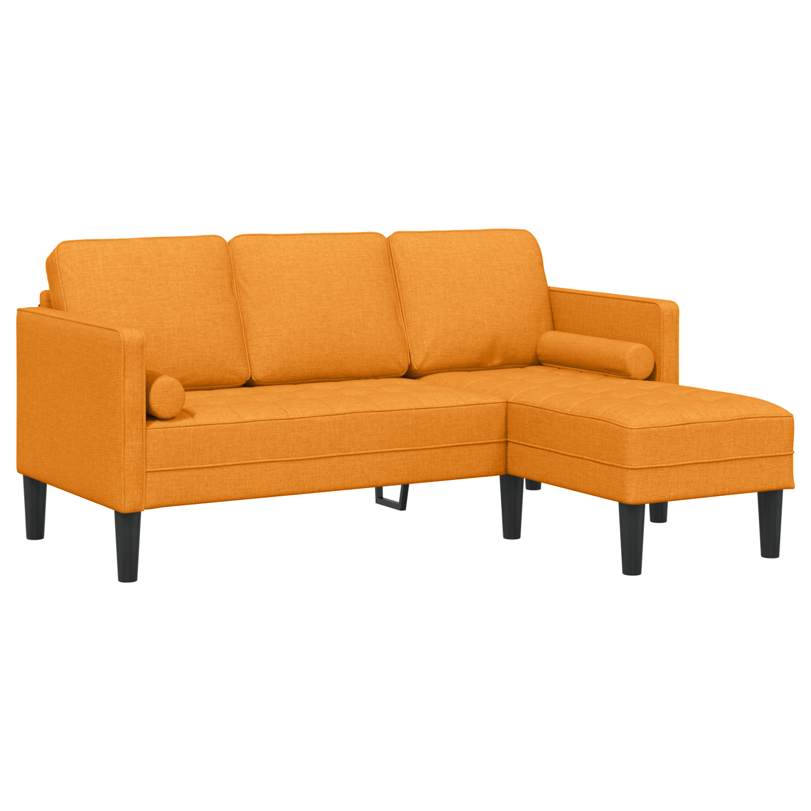 Canapea forma L, 3 locuri, galben inchis, 160 cm, textil — imaginea 2
