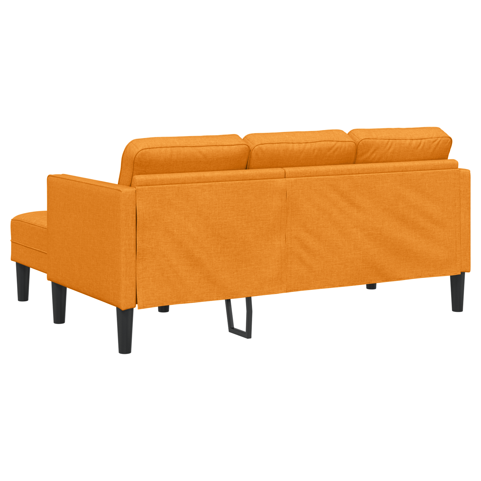 Canapea forma L, 3 locuri, galben inchis, 160 cm, textil — imaginea 4