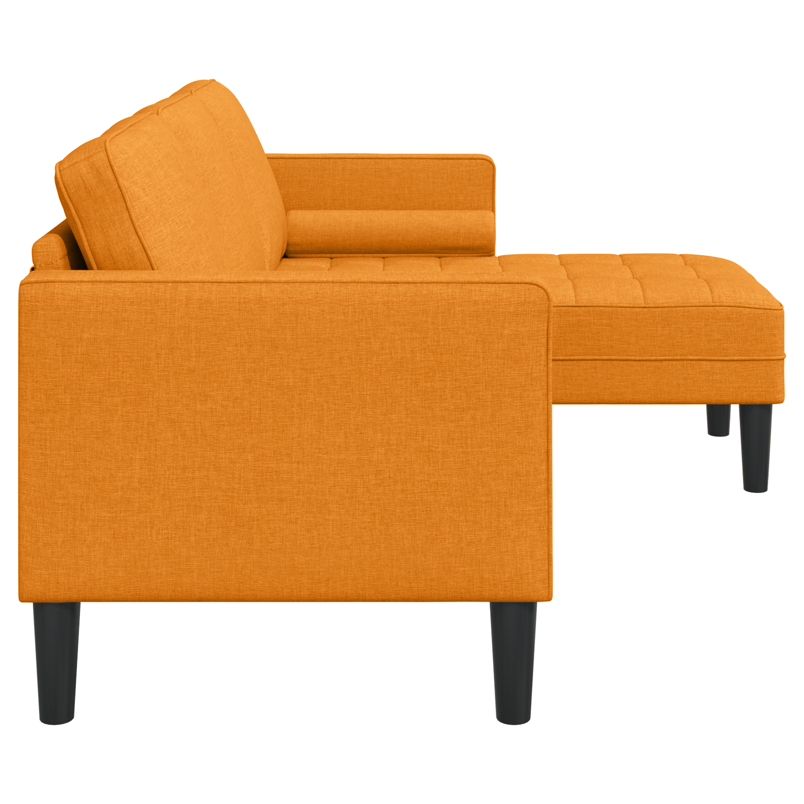 Canapea forma L, 3 locuri, galben inchis, 160 cm, textil — imaginea 6
