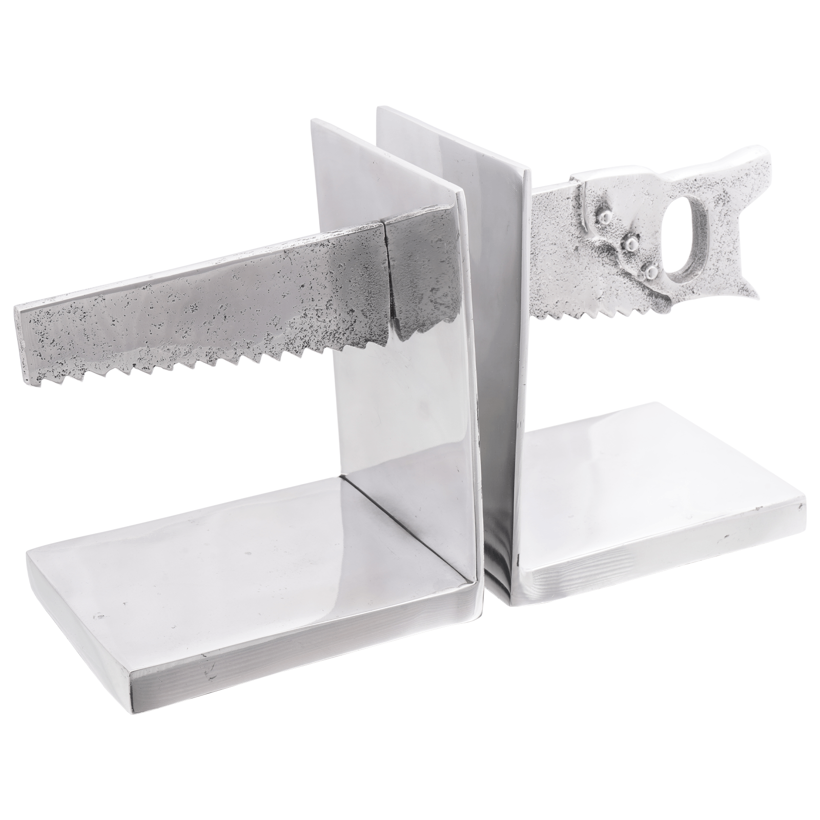 Suporturi carti 2 buc. argintiu 11x14x17,5cm aluminiu ferastrau — imaginea 3