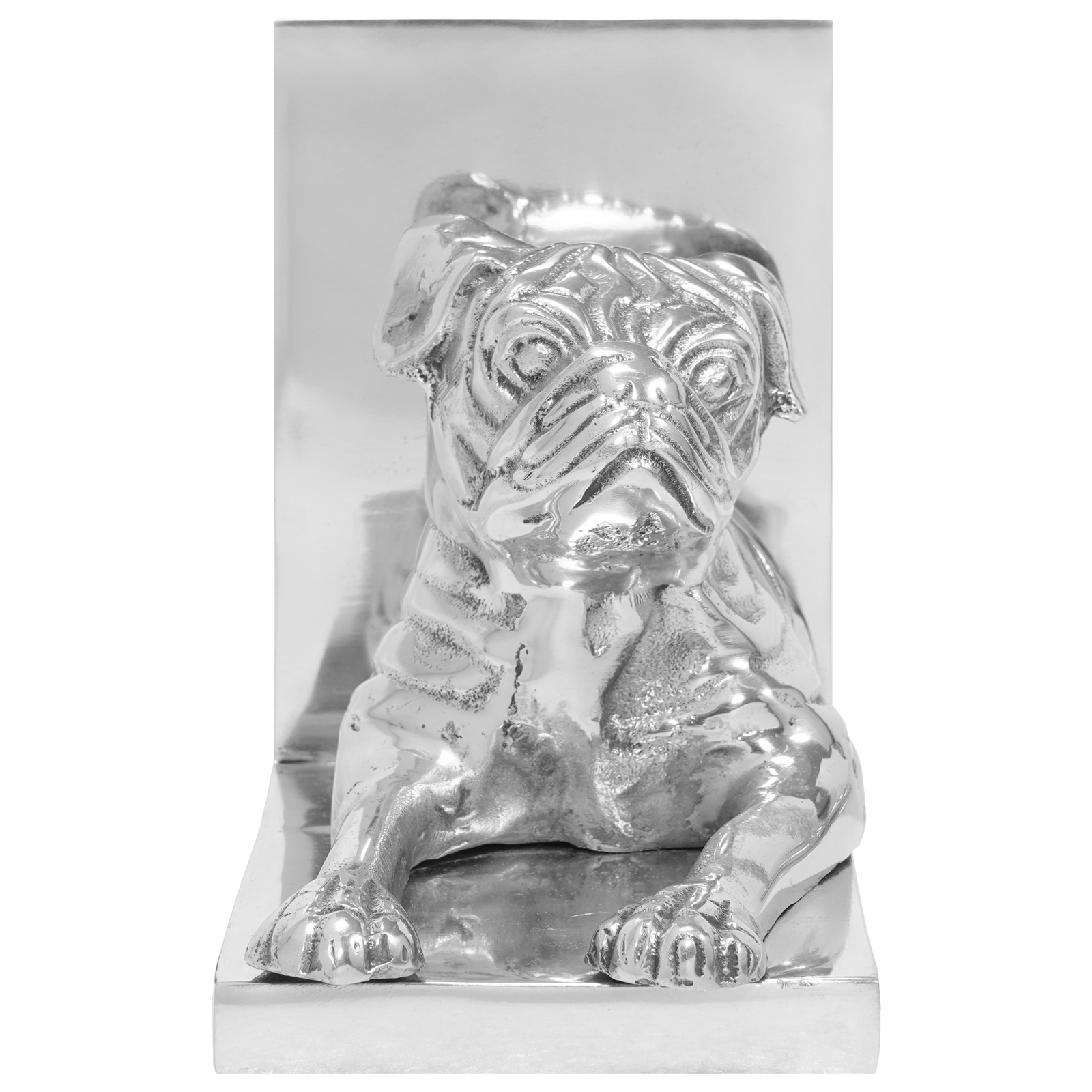 Suporturi carti 2 buc., argintiu, 12x15x18 cm, aluminiu, caine — imaginea 6