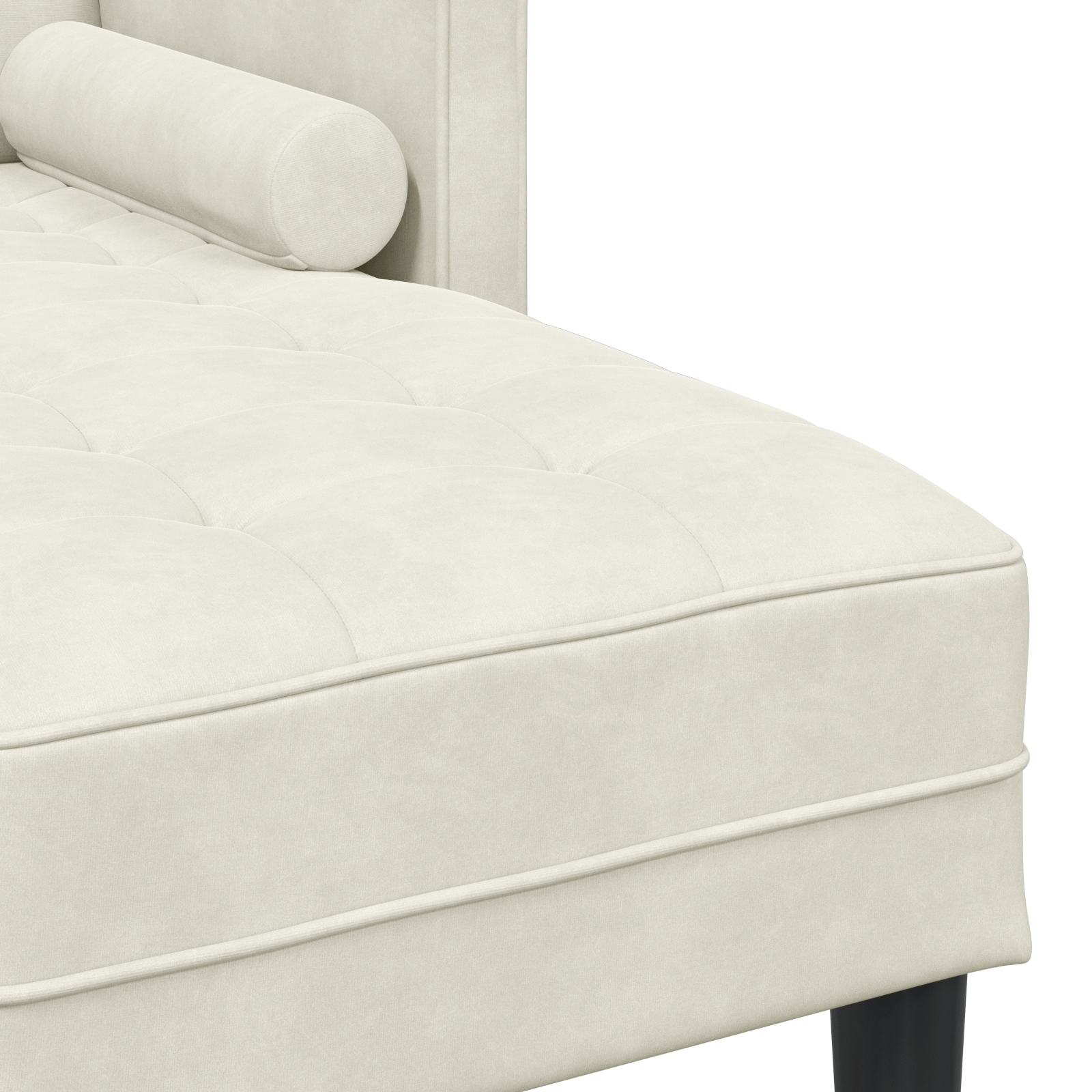 Canapea L Crem 173x131x67 cm Catifea — imaginea 7