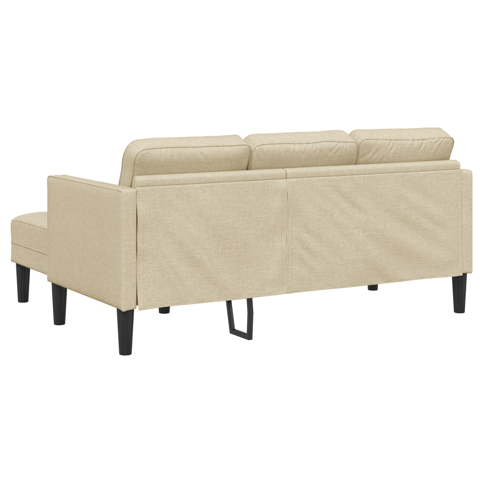 Canapea forma L, 3 locuri, crem, 160 cm, textil — imaginea 4