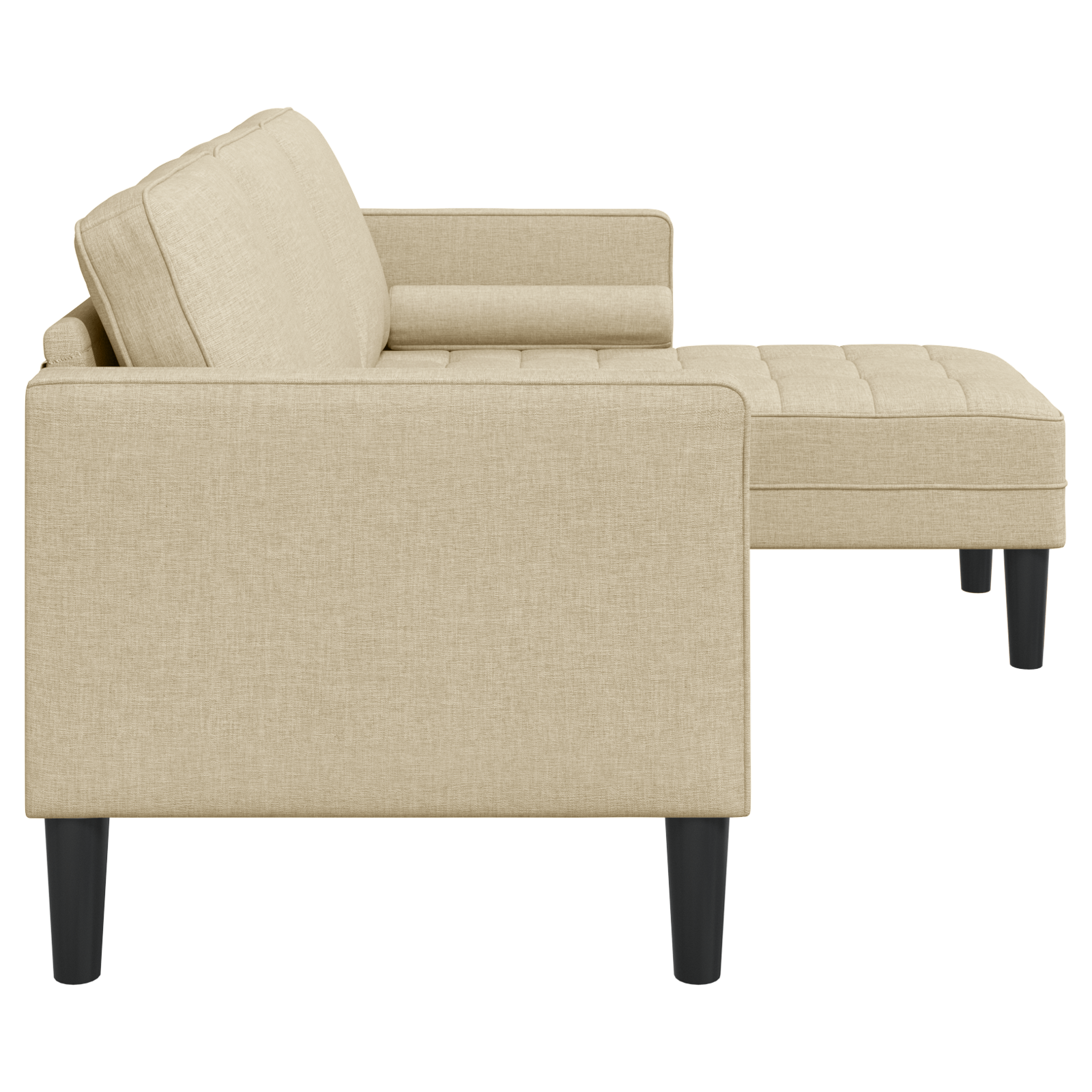 Canapea forma L, 3 locuri, crem, 160 cm, textil — imaginea 6