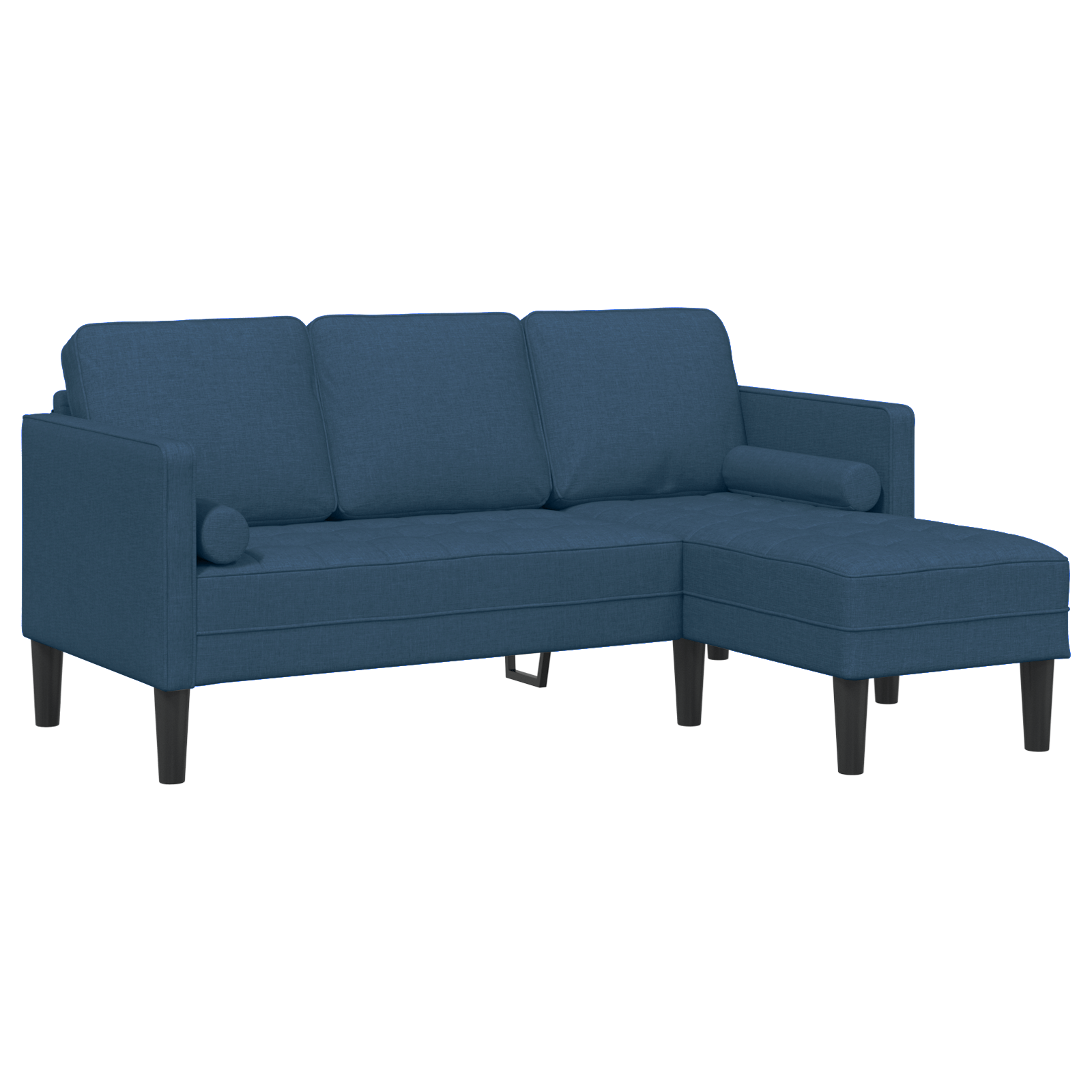 Canapea forma L, 3 locuri, albastru, 160 cm, textil — imaginea 2