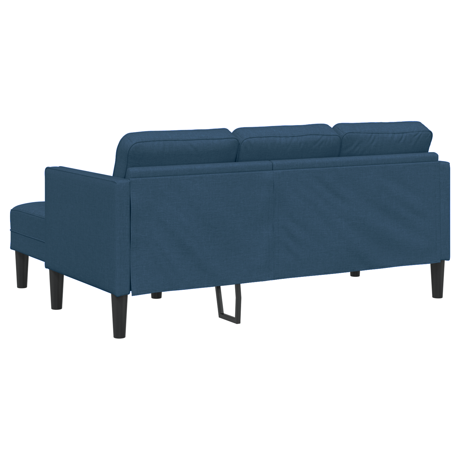 Canapea forma L, 3 locuri, albastru, 160 cm, textil — imaginea 4