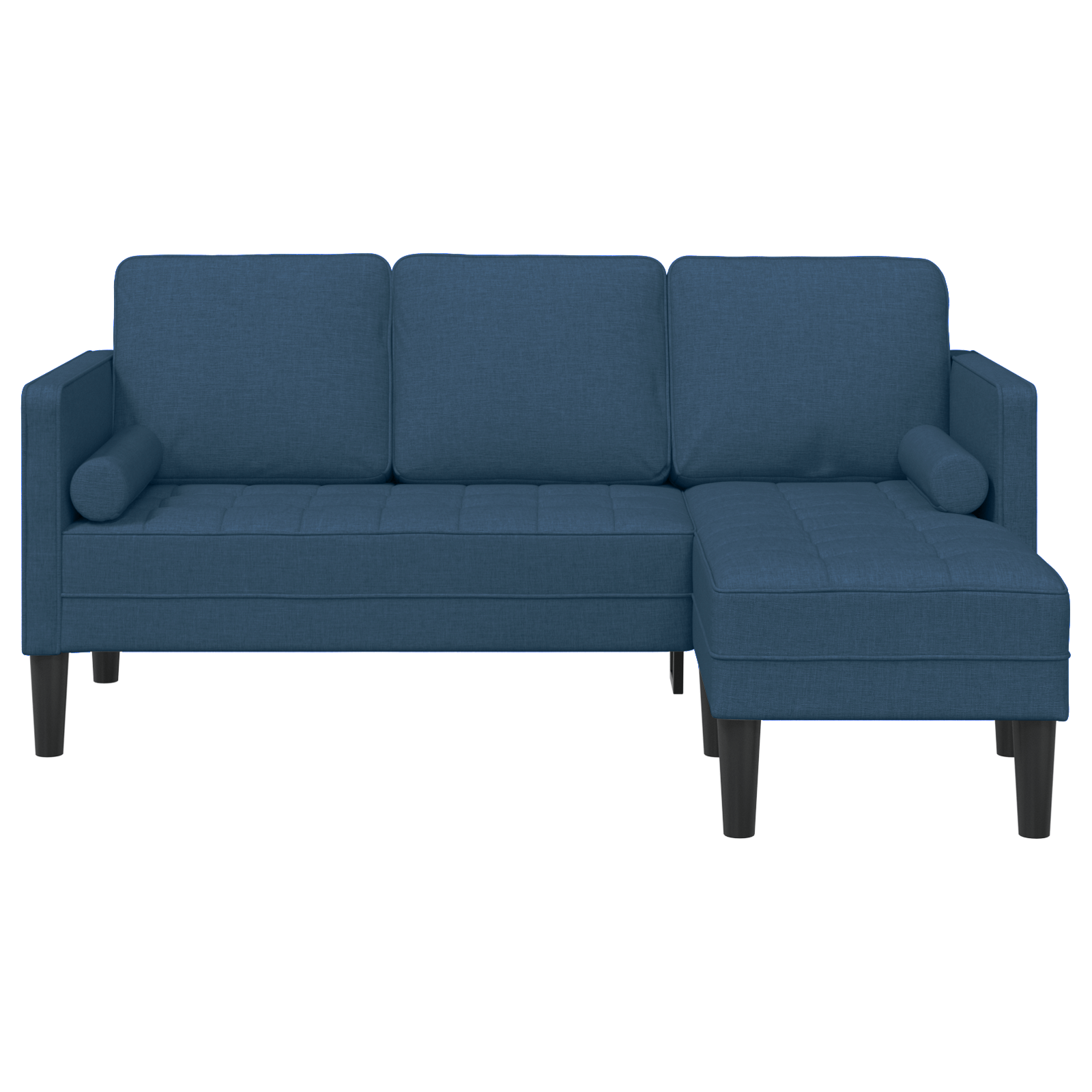 Canapea forma L, 3 locuri, albastru, 160 cm, textil — imaginea 5