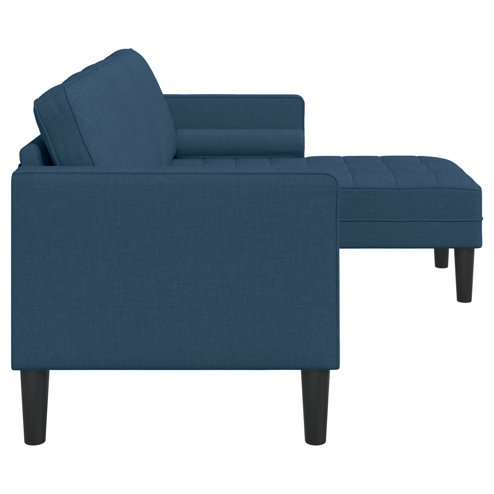 Canapea forma L, 3 locuri, albastru, 160 cm, textil — imaginea 6