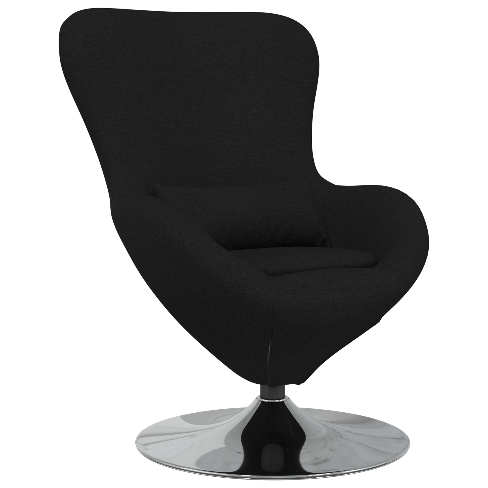 Fotoliu tip ou, negru, textil — imaginea 2