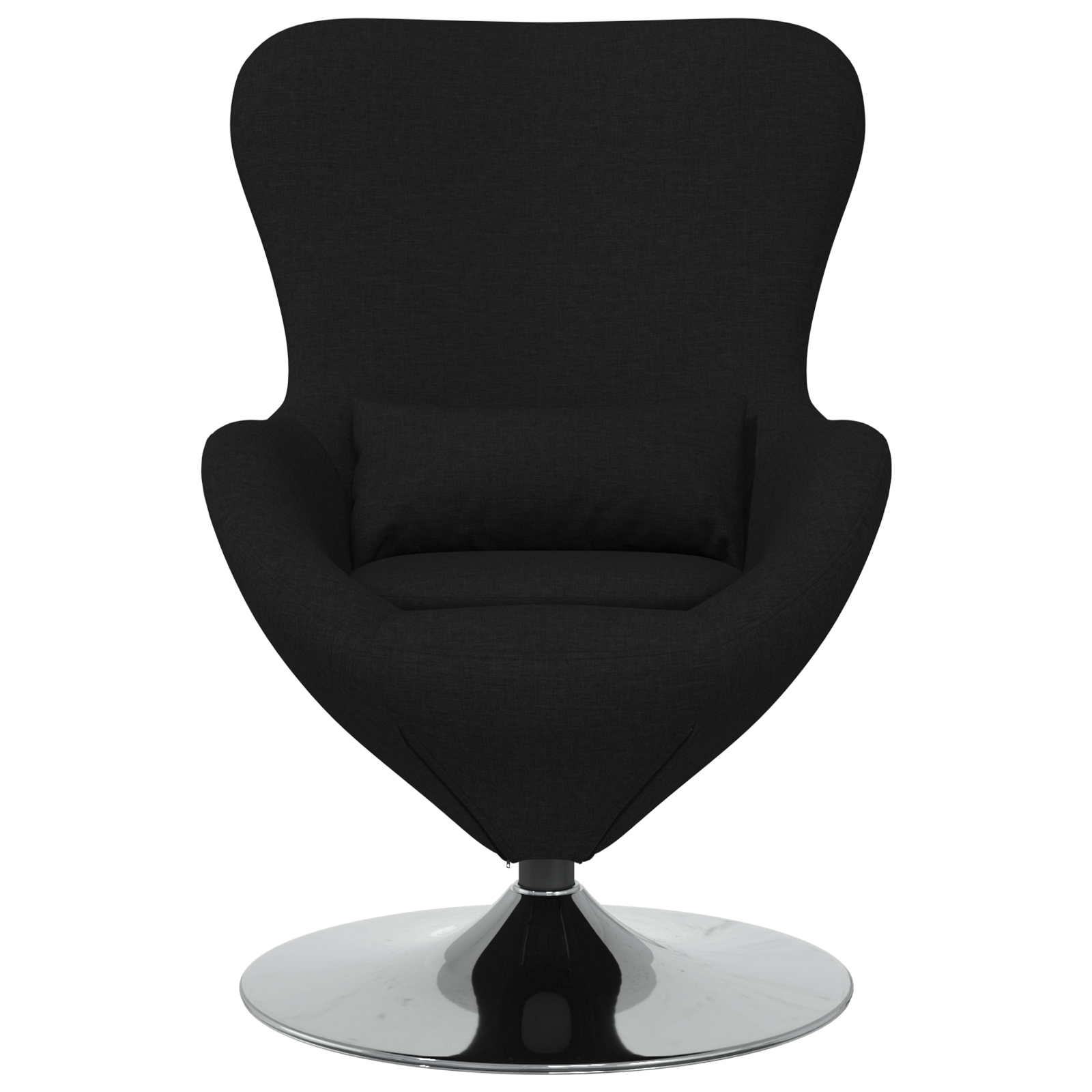 Fotoliu tip ou, negru, textil — imaginea 4