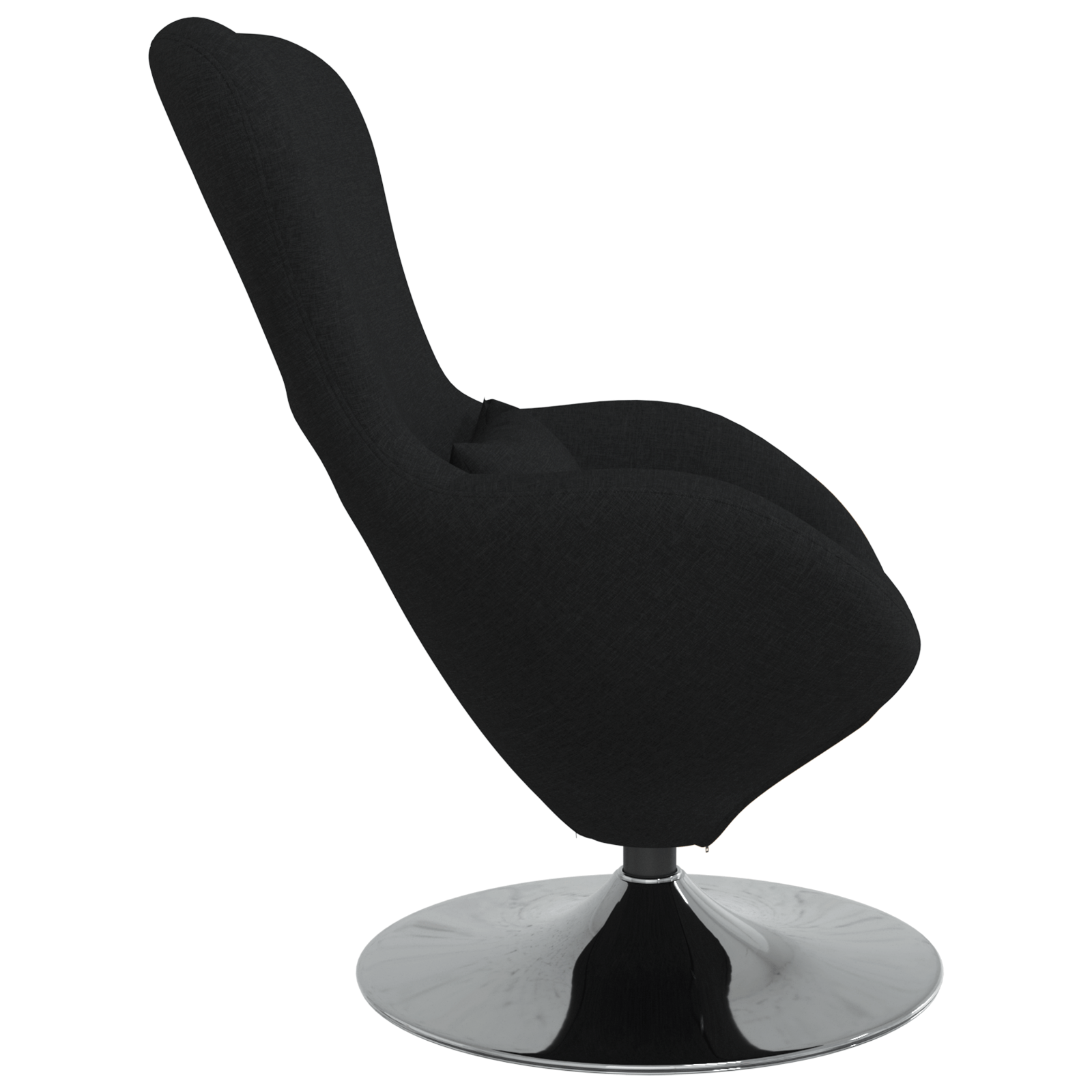 Fotoliu tip ou, negru, textil — imaginea 5