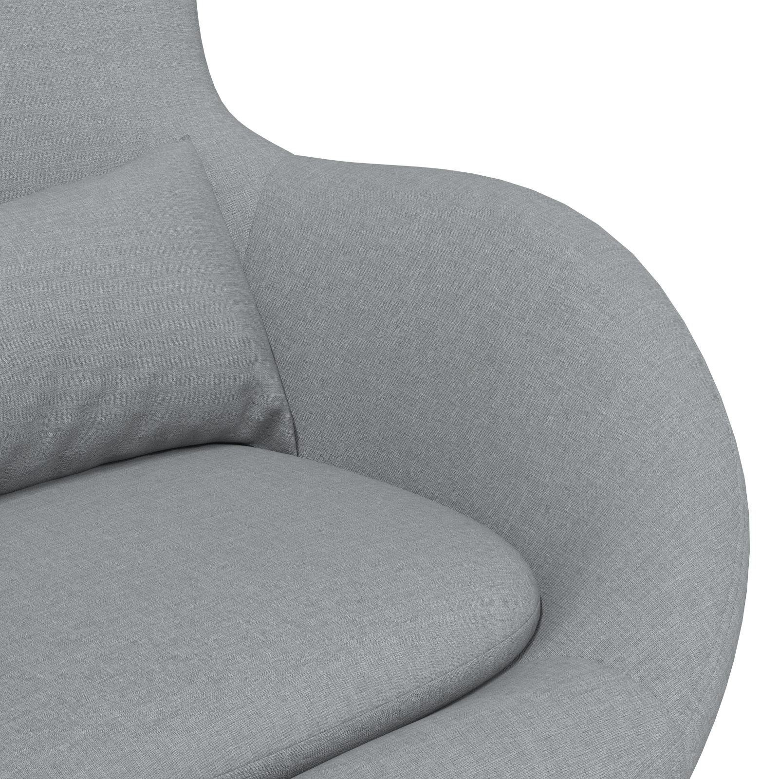 Fotoliu tip ou, gri deschis, textil — imaginea 7