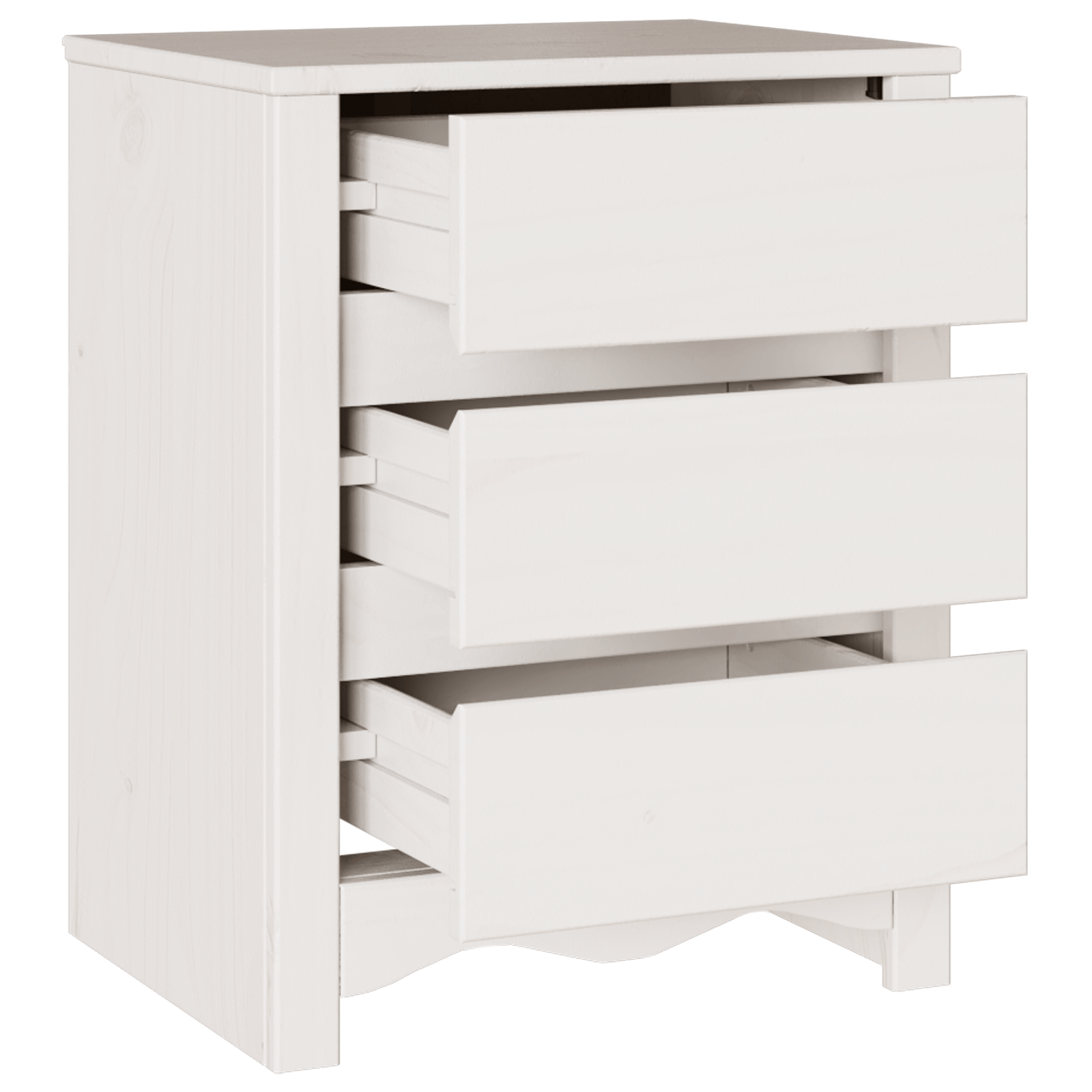Noptiera "DRAMMEN" Alb 45x35x56 cm Lemn Masiv Pin — imaginea 5