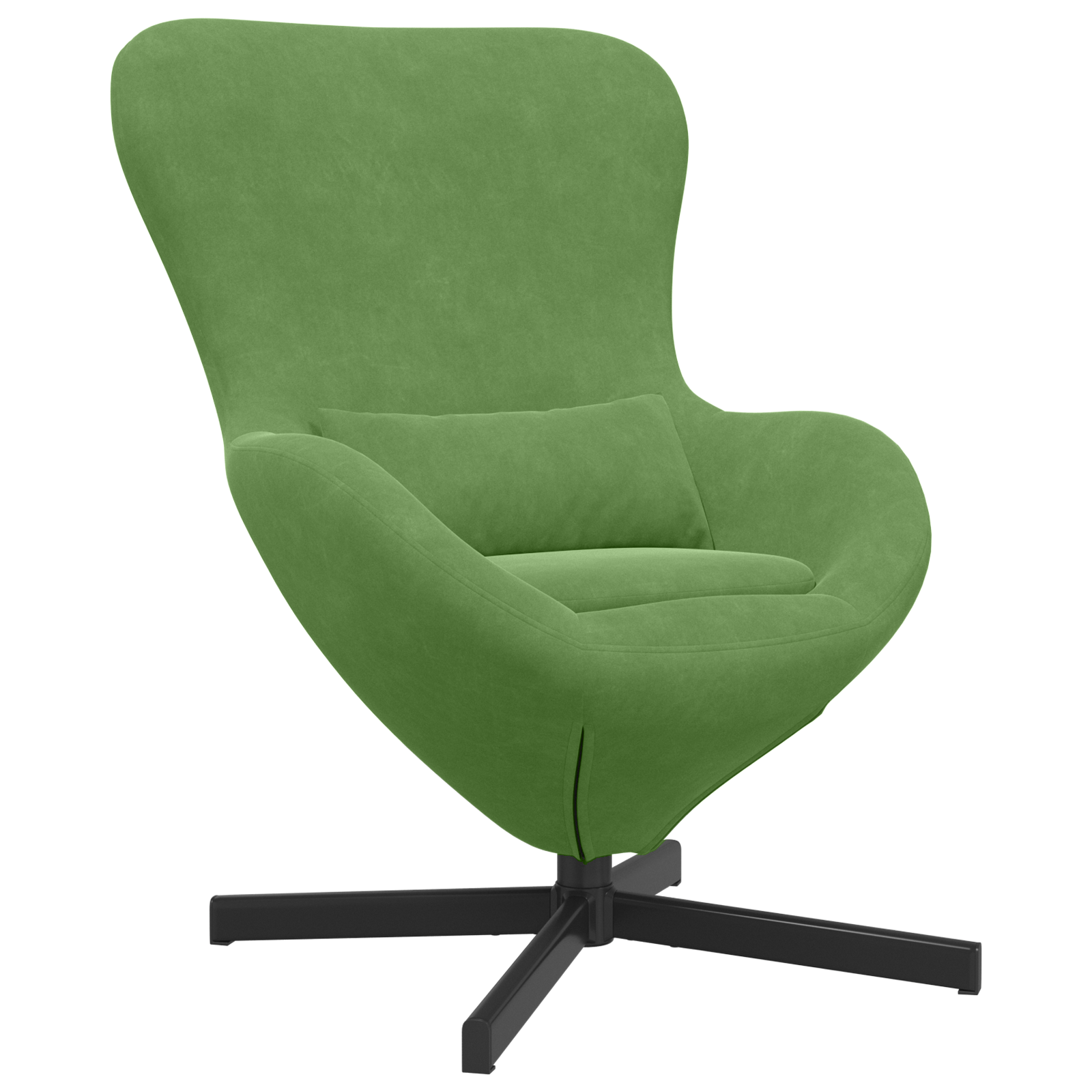 Fotoliu tip ou, verde deschis, catifea — imaginea 2