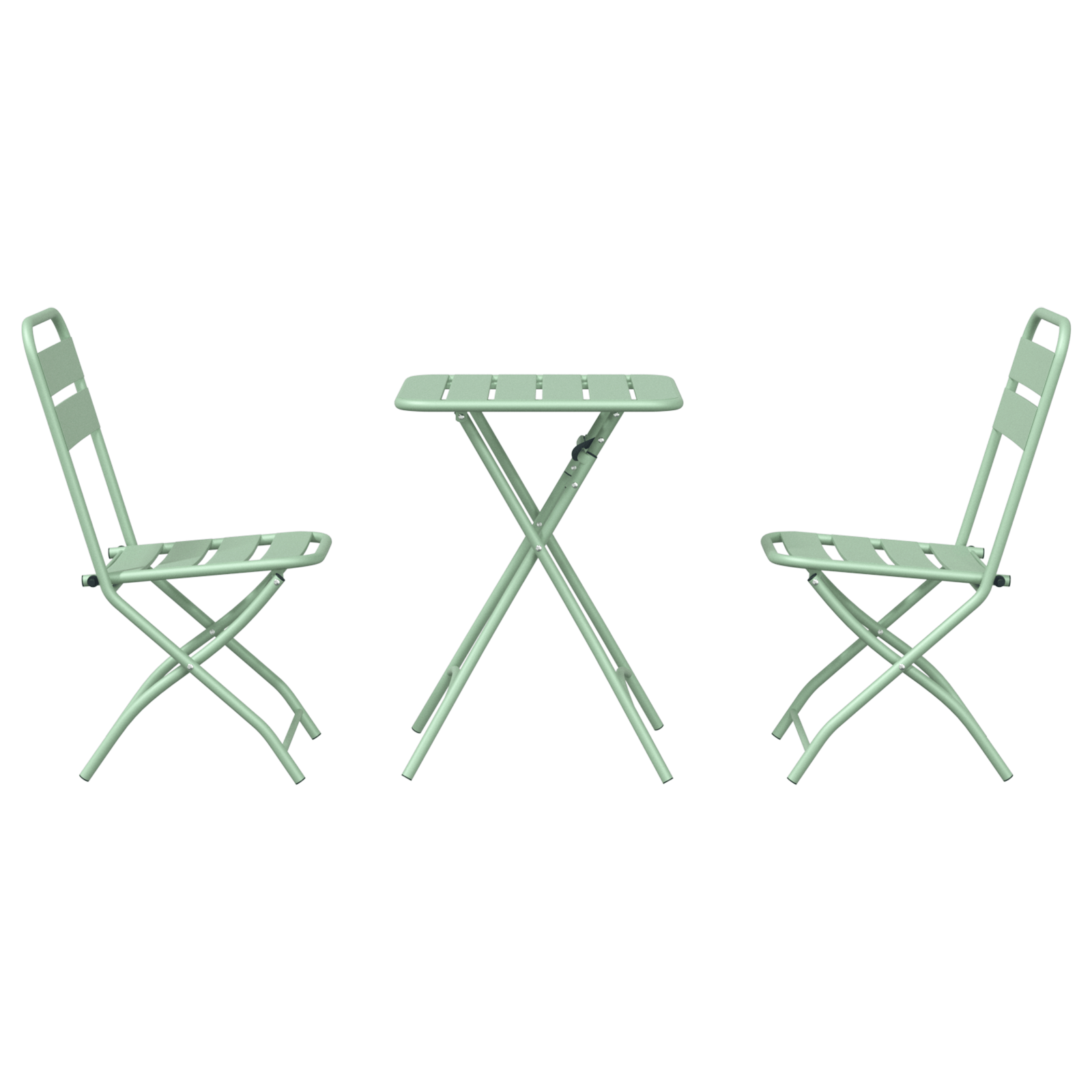 Set bistro pliabil, 3 piese, verde menta deschis, otel — imaginea 7