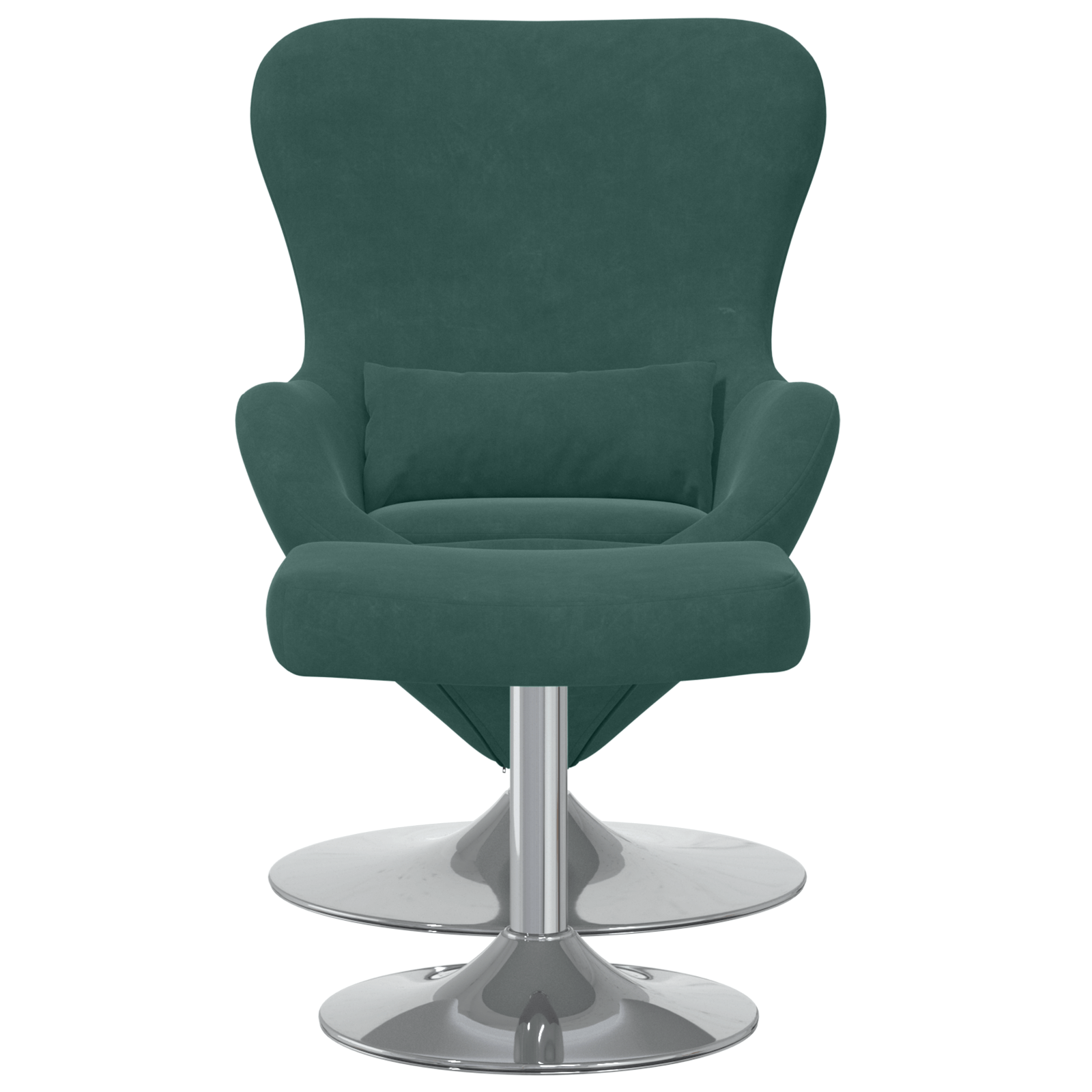 Fotoliu Ou cu Ottoman Catifea Verde Inchis — imaginea 4