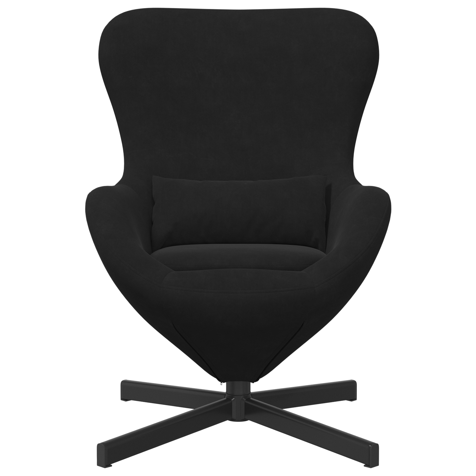 Fotoliu tip ou, negru, catifea — imaginea 4